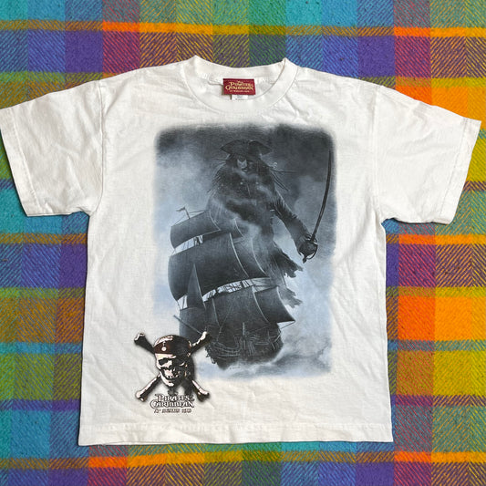 2000s Pirates Of The Caribbean Graphic Kids Tee Sz L (10-12)