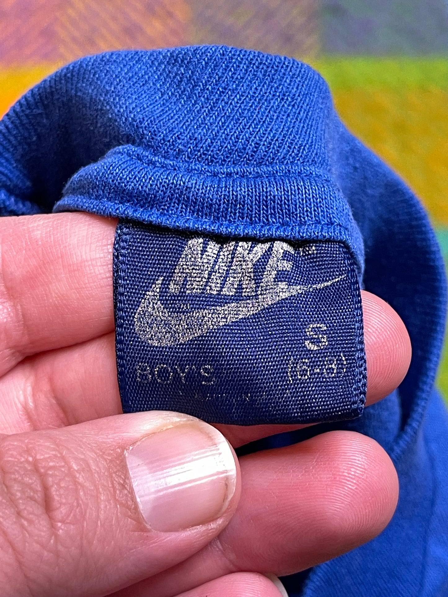 Vintage 80s Blue Nike Graphic Kids Tank Sz S (6-8)