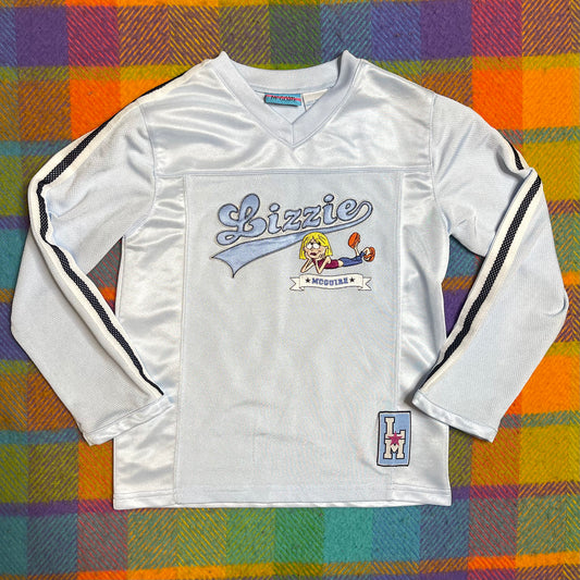2000s Lizzie McGuire Striped Baby Blue Long Sleeve KIDS Jersey Sz 7/8