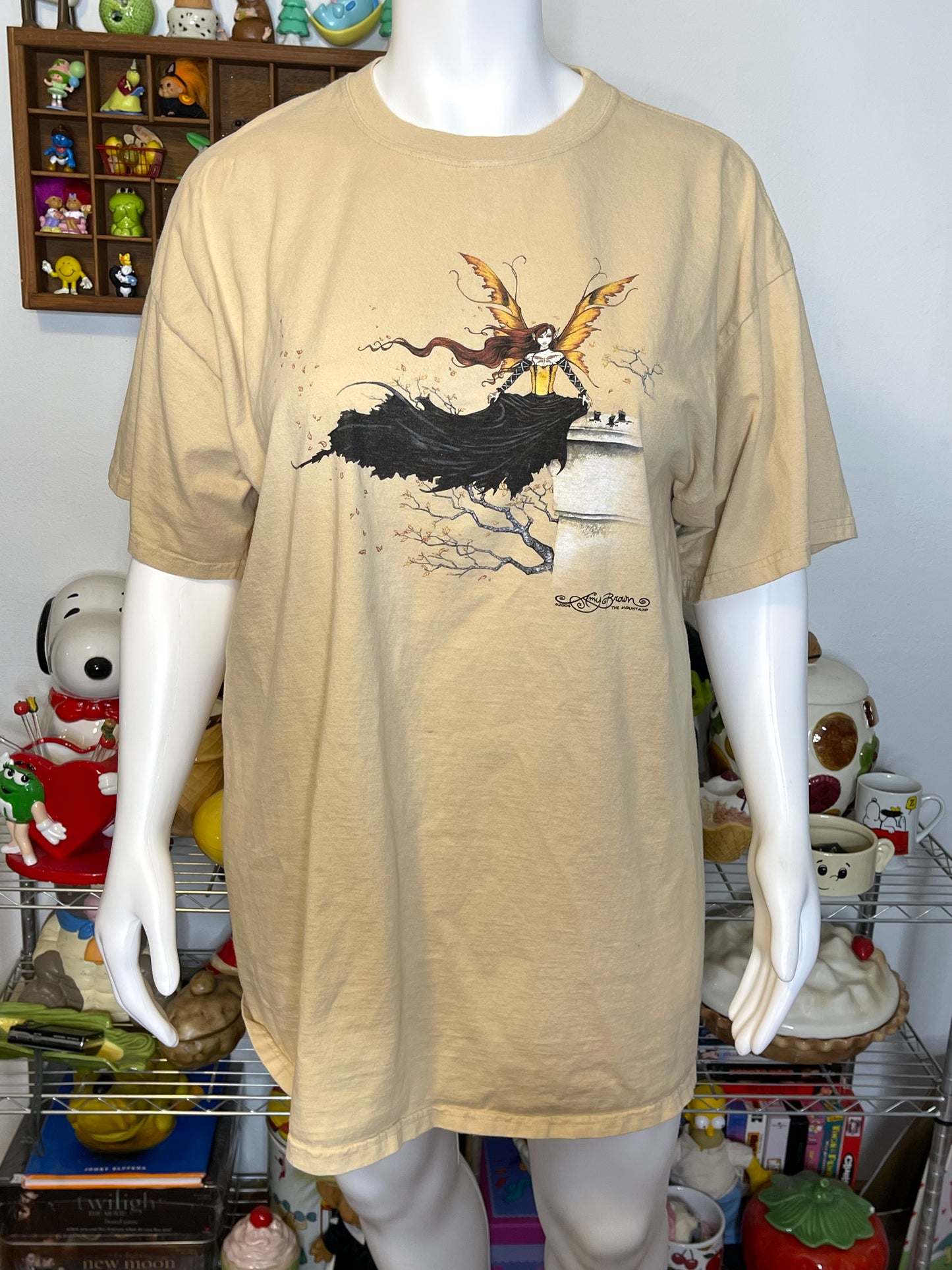 Vintage 2000s Autumn Stroll Fairy Graphic Tee Sz XXL