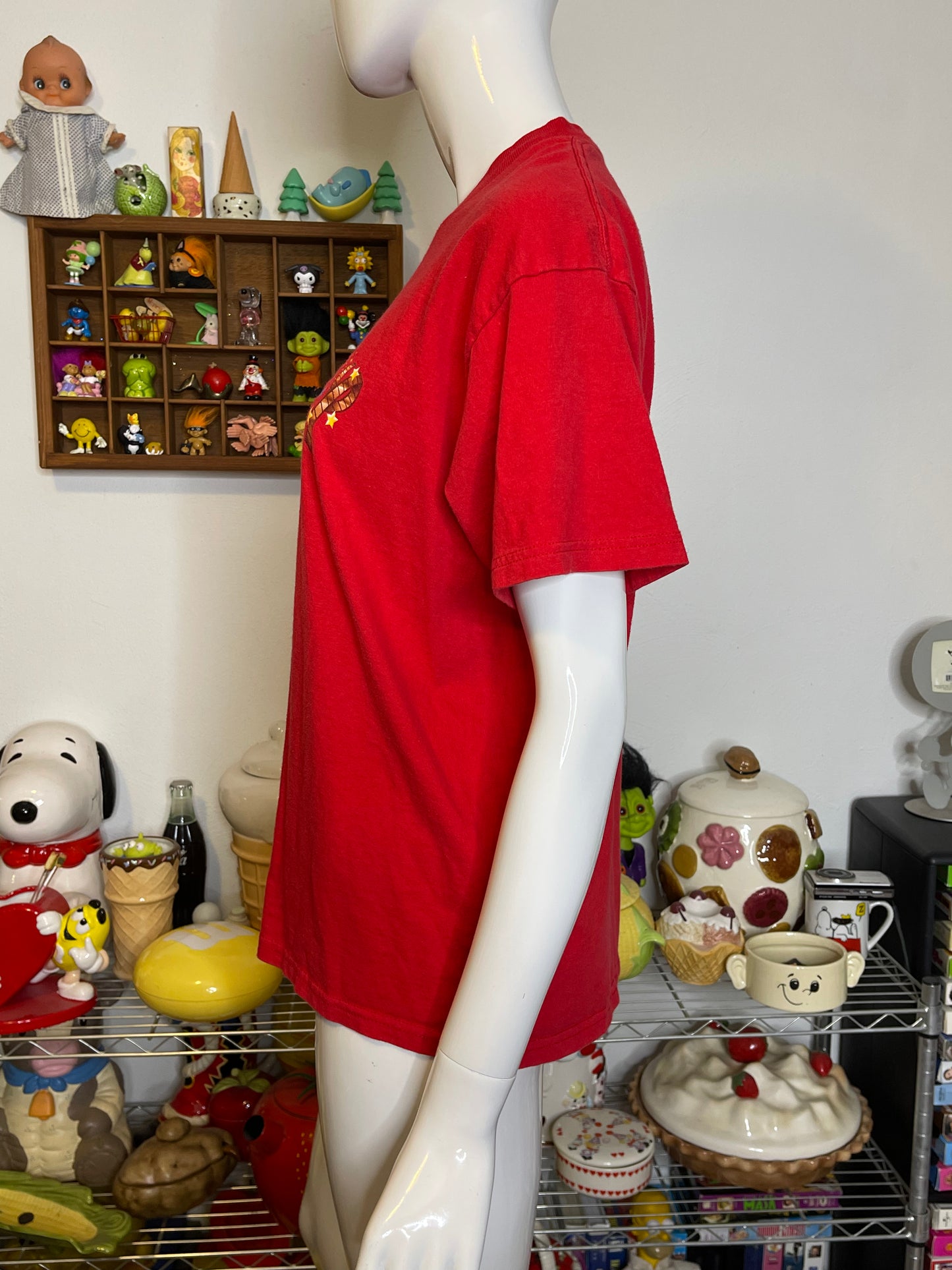 2000s Red Disney Graphic Tee Sz M/ L