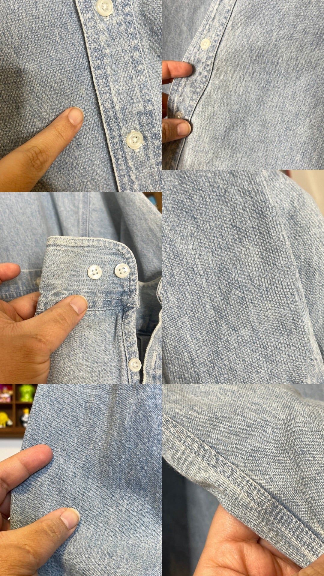 Vintage Pooh and friends embroidered denim button down sz L