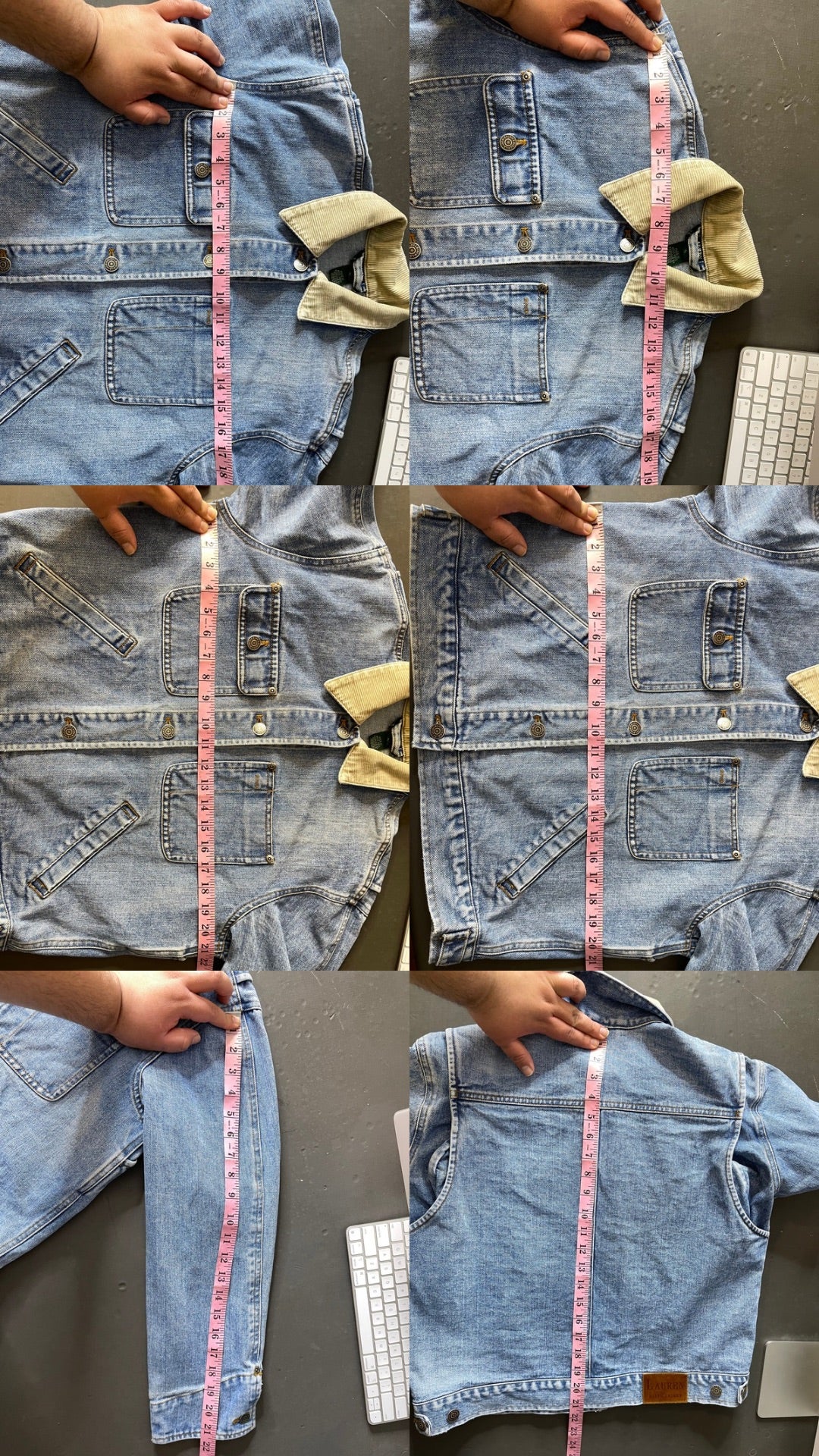 90s Ralph Lauren denim & corduroy collar jacket sz S/P