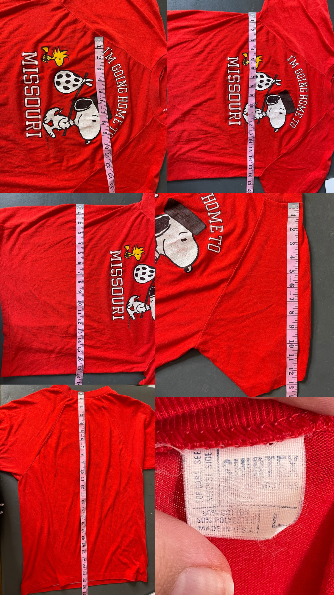 Vintage 60's Snoopy Missouri graphic tee sz M