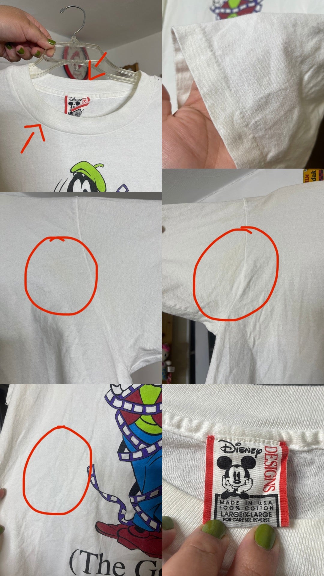 Vintage 90's Goofy film roll tee sz L/XL