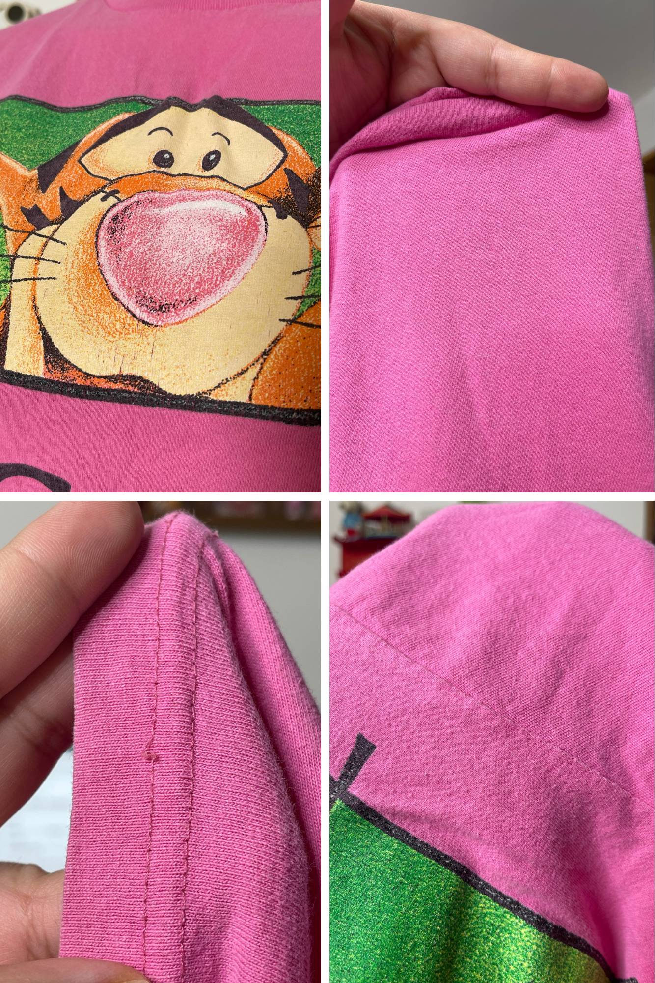 90's Pink Tigger boxy tee sz L