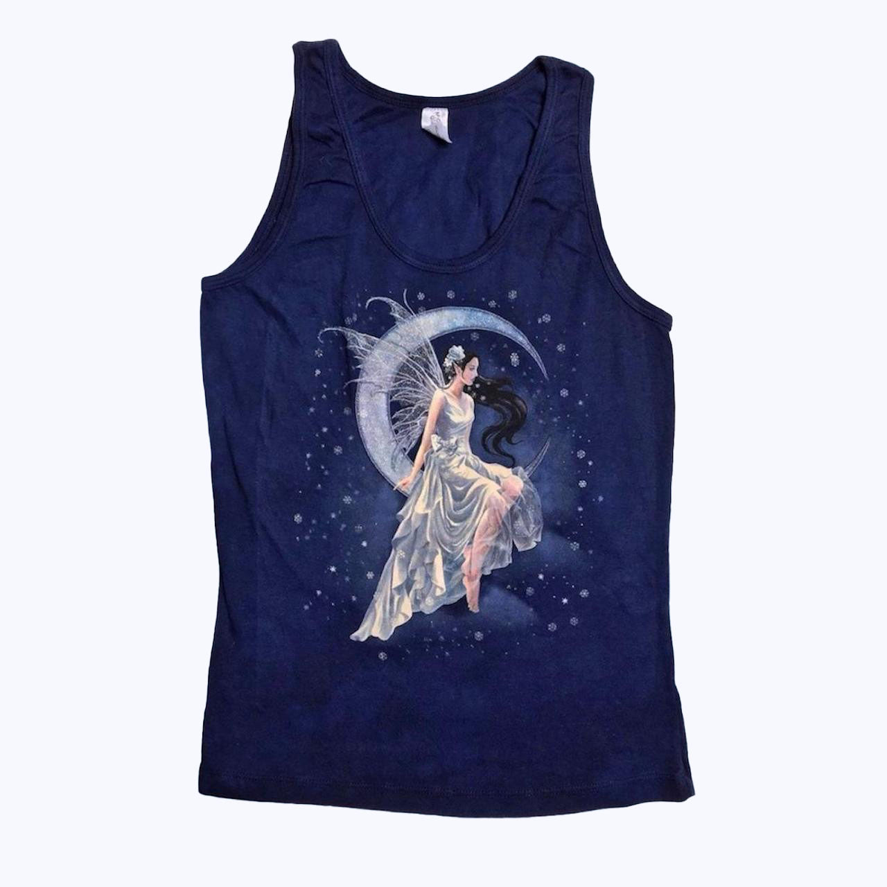 Y2K Navy Blue Moon Fairy tank sz M