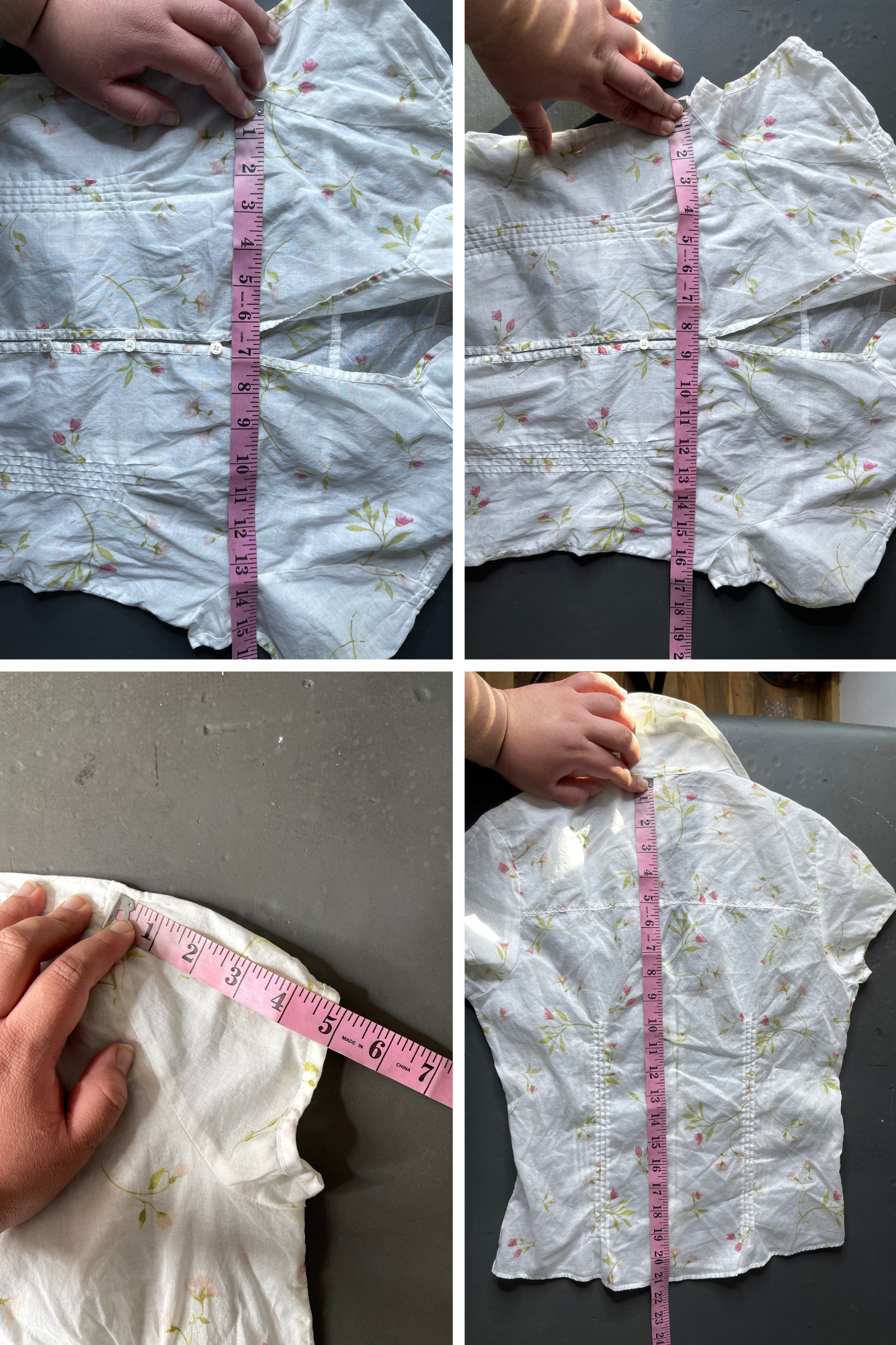 2000s Abercrombie Sheer Floral Print Button Blouse Sz XS/S