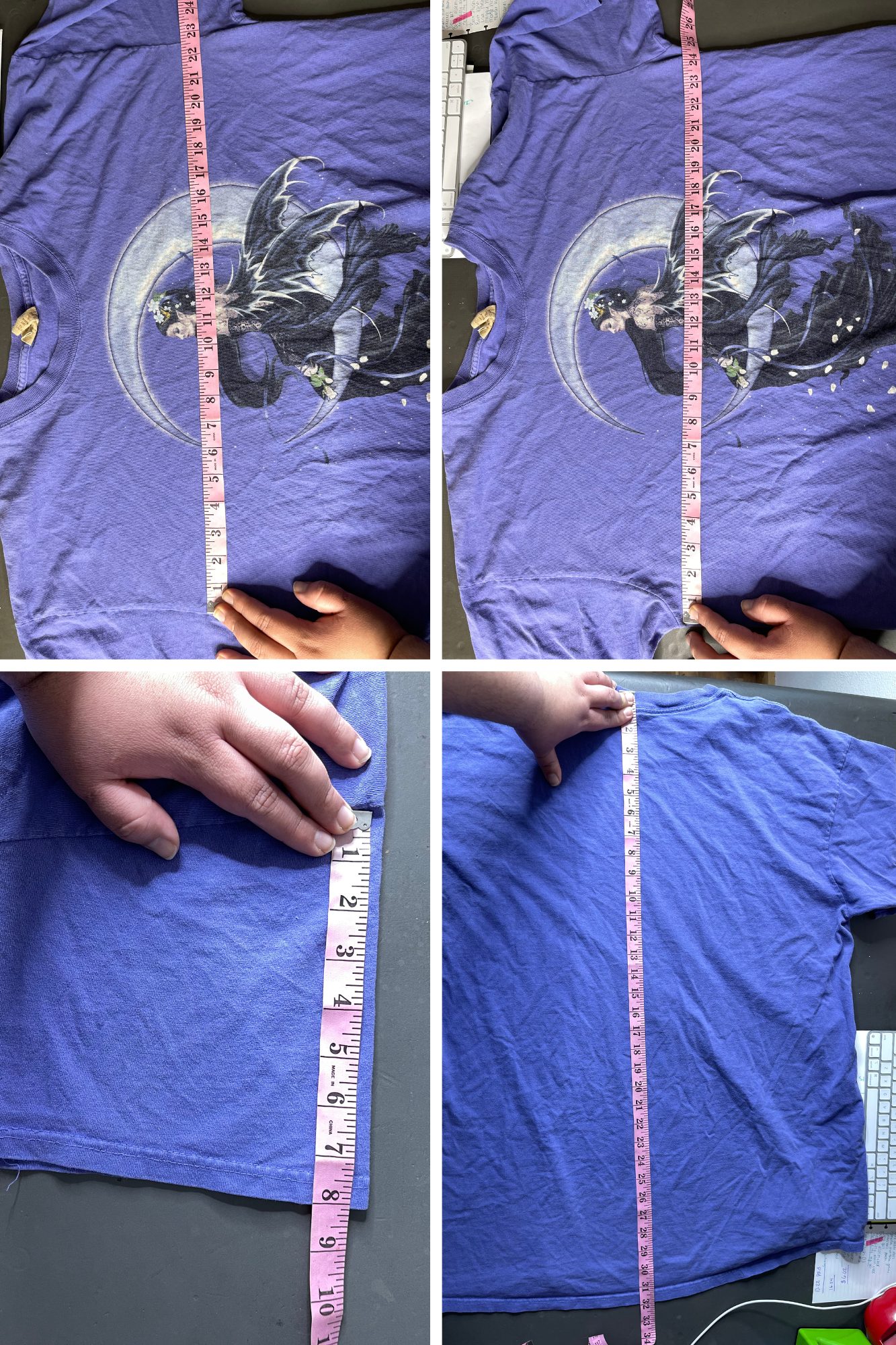 2000s Faded Purple Stargazer Fairy Graphic Tee Sz XXL