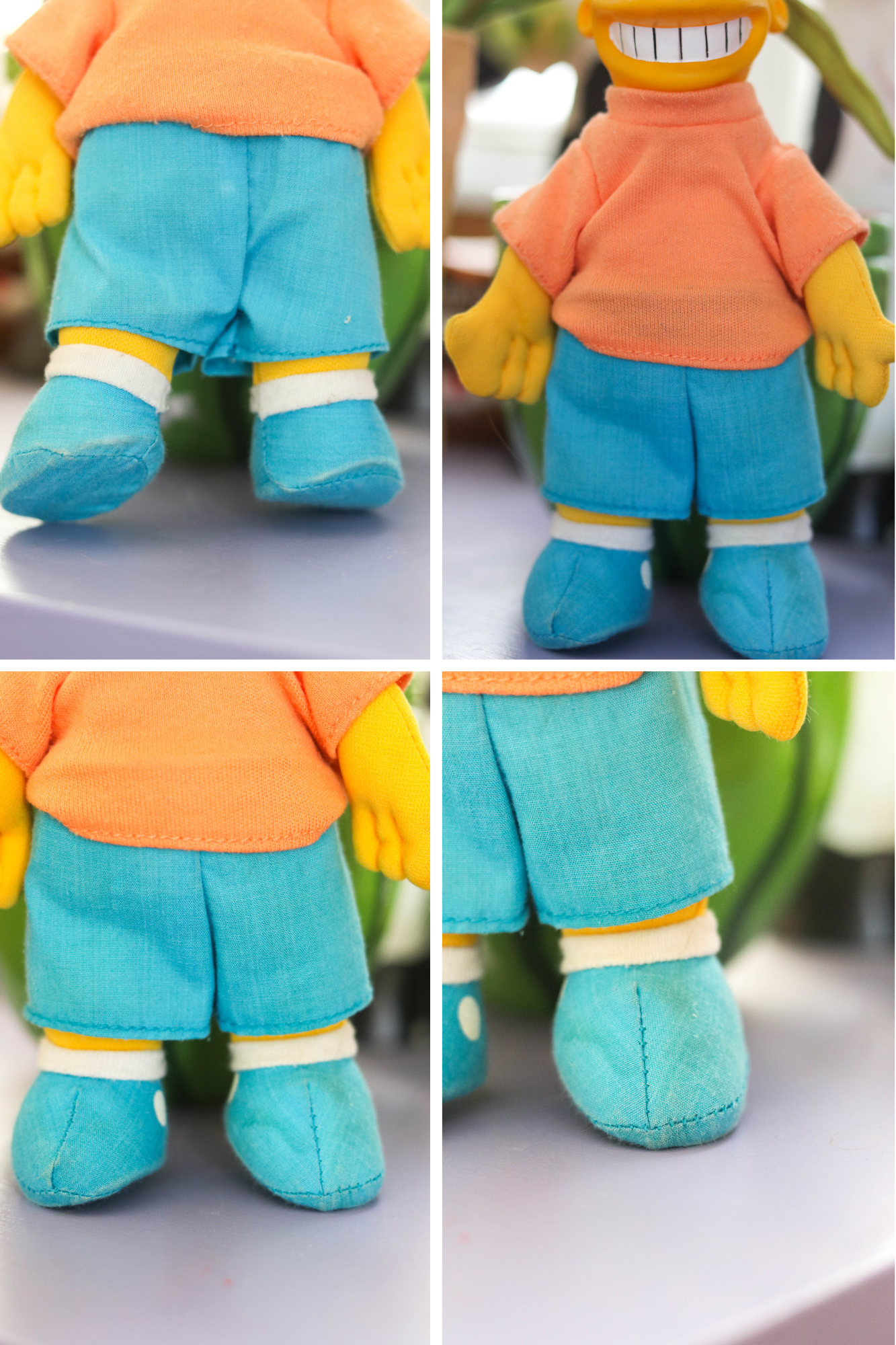 Vintage 90s Orange Tee Bart Simpson Plush