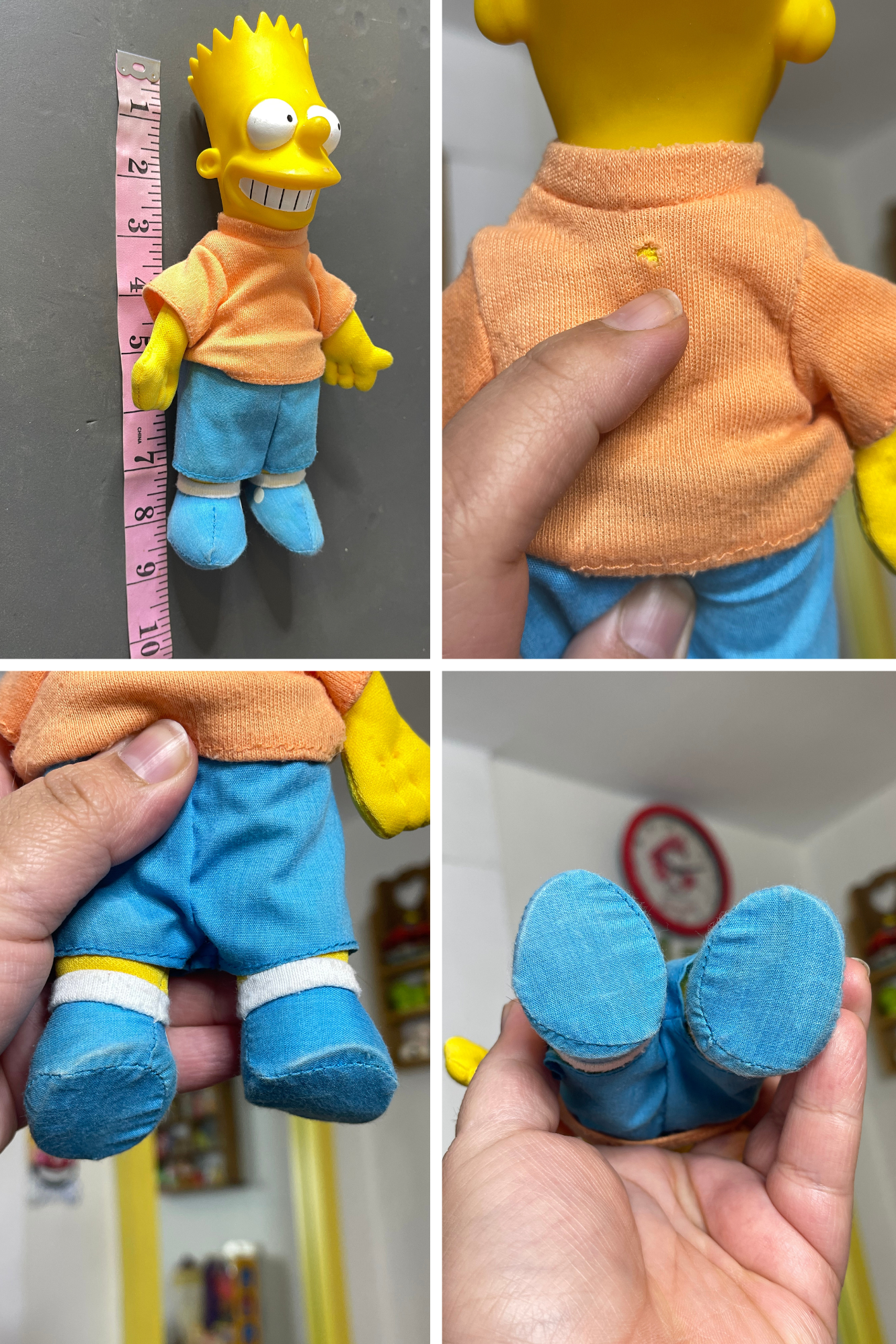 Vintage 90s Orange Tee Bart Simpson Plush