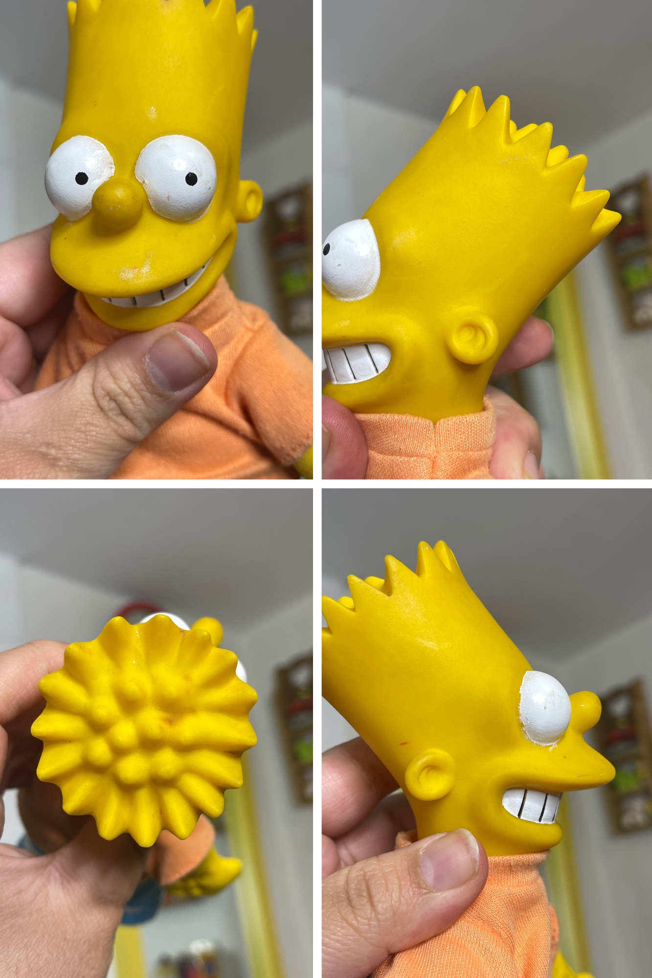 Vintage 90s Orange Tee Bart Simpson Plush