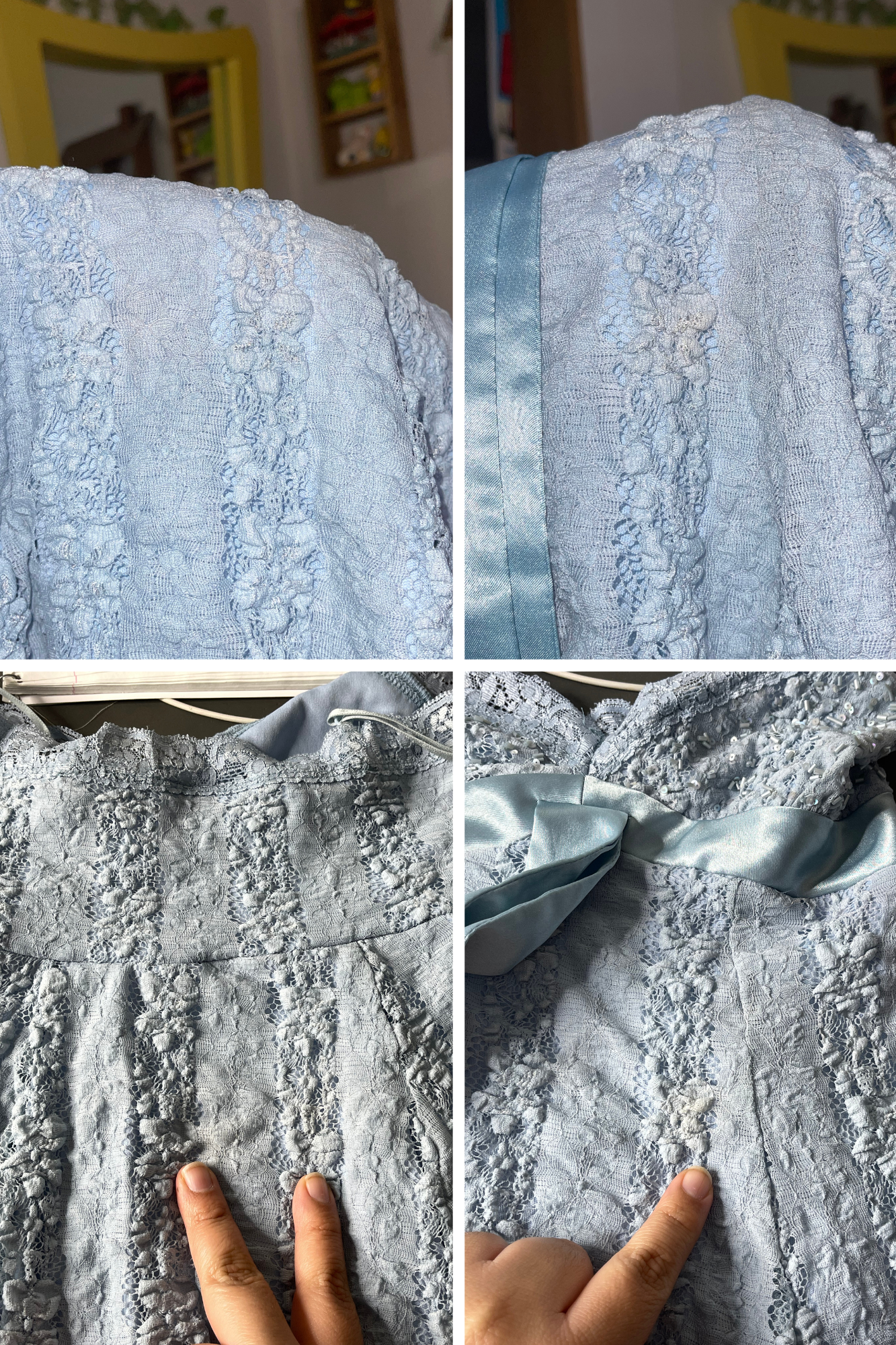 2000s Baby Blue Beaded Sequin Fairy Tank Top Sz S