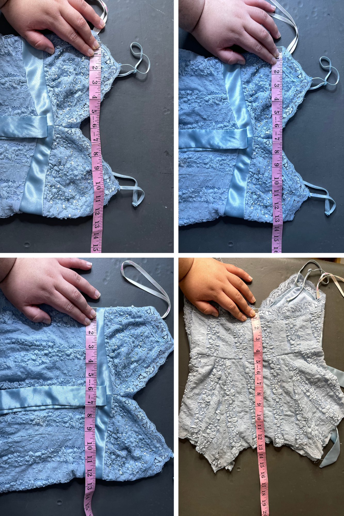 2000s Baby Blue Beaded Sequin Fairy Tank Top Sz S