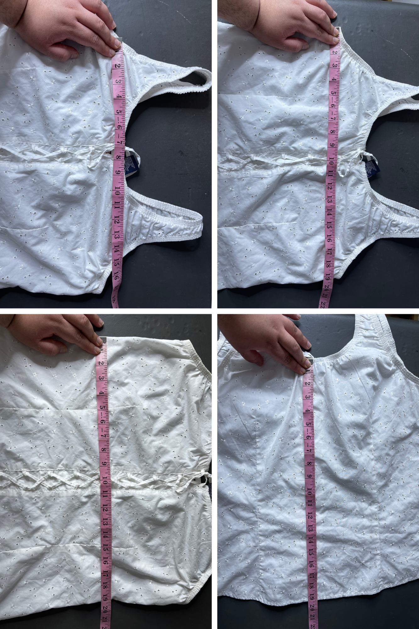 2000s White Floral Eyelet Corset Style Tank Top Sz 1X