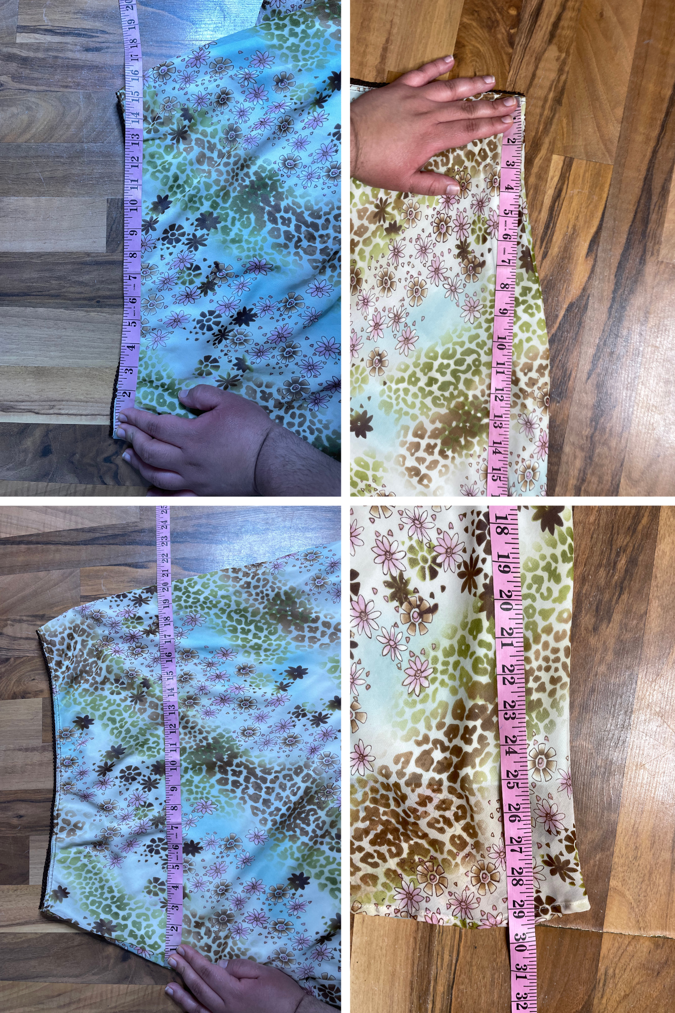 Vintage 2000s Colorful Leopard Floral Midi Skirt Sz XL