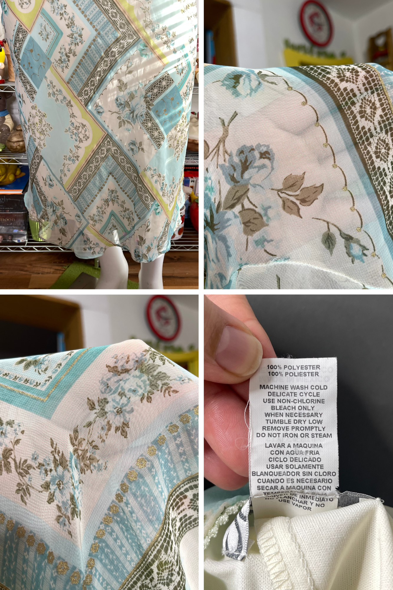 Vintage 2000s Fairy Floral Midi Skirt Sz XL