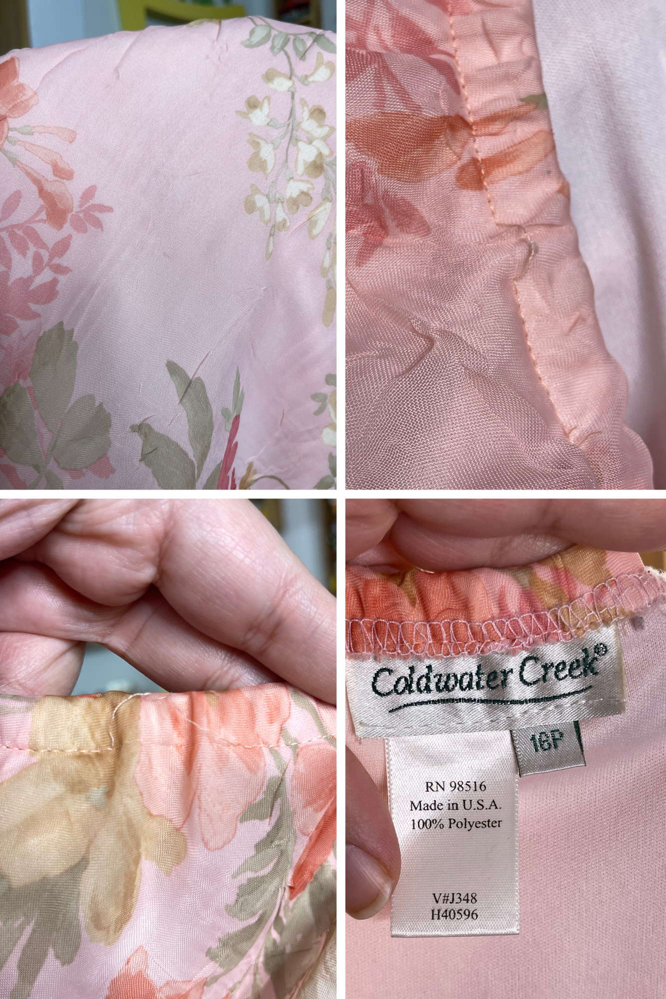 2000s Peachy Floral Watercolor Maxi Skirt Sz 16P