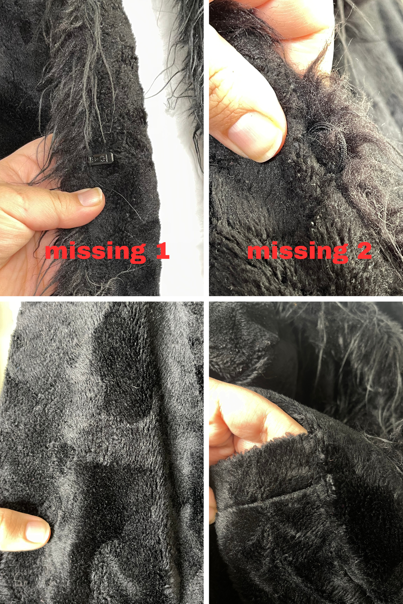 Vintage Black Faux Fur Penny Lane Jacket Sz XXL/1X