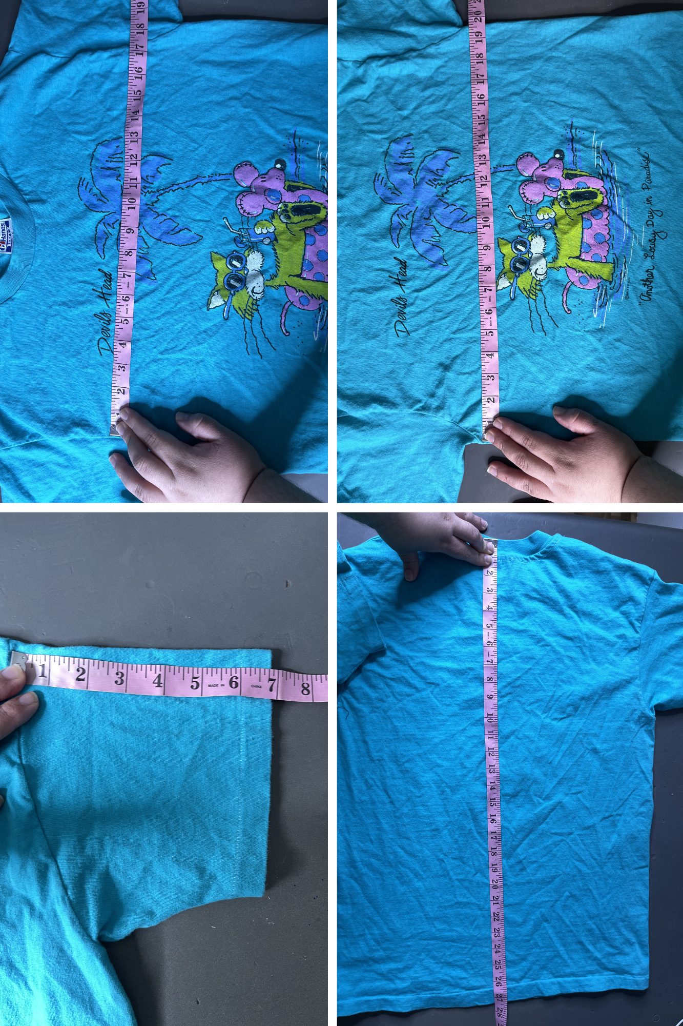 Vintage 80s Devils Head Relaxed Cat Vacation Graphic Tee Sz L