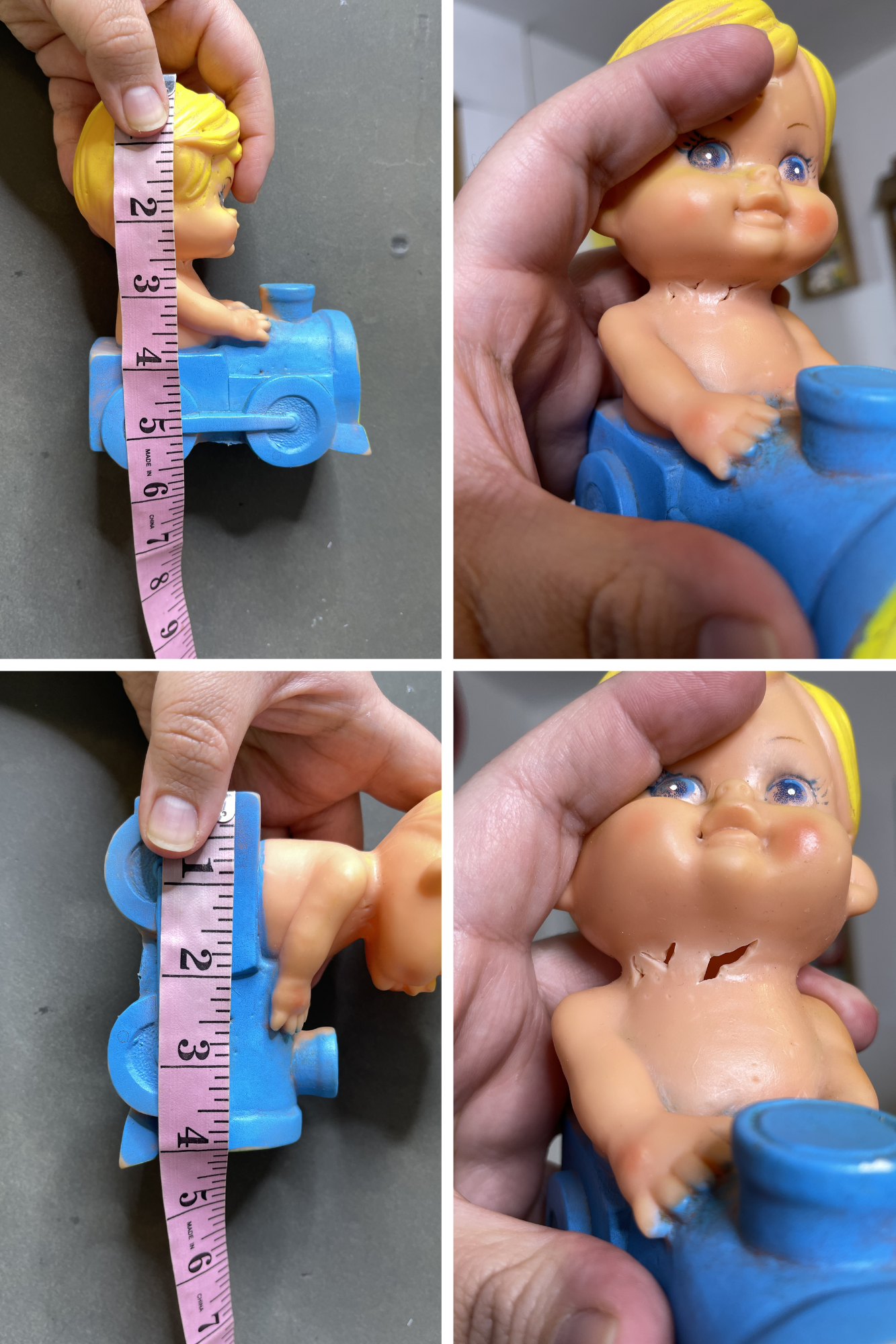 Vintage Baby Riding Train Squeak Toy