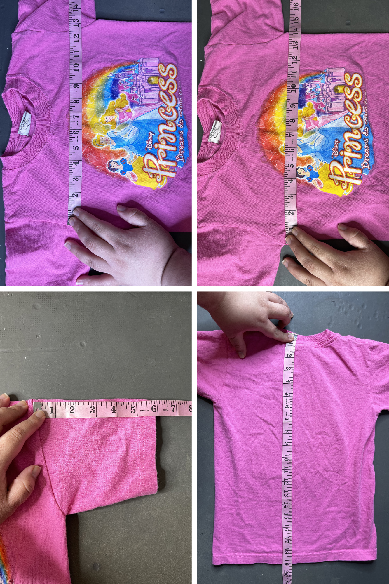Vintage 2000s Pink Disney Princess Youth Kids Tee Sz XS (4-5)