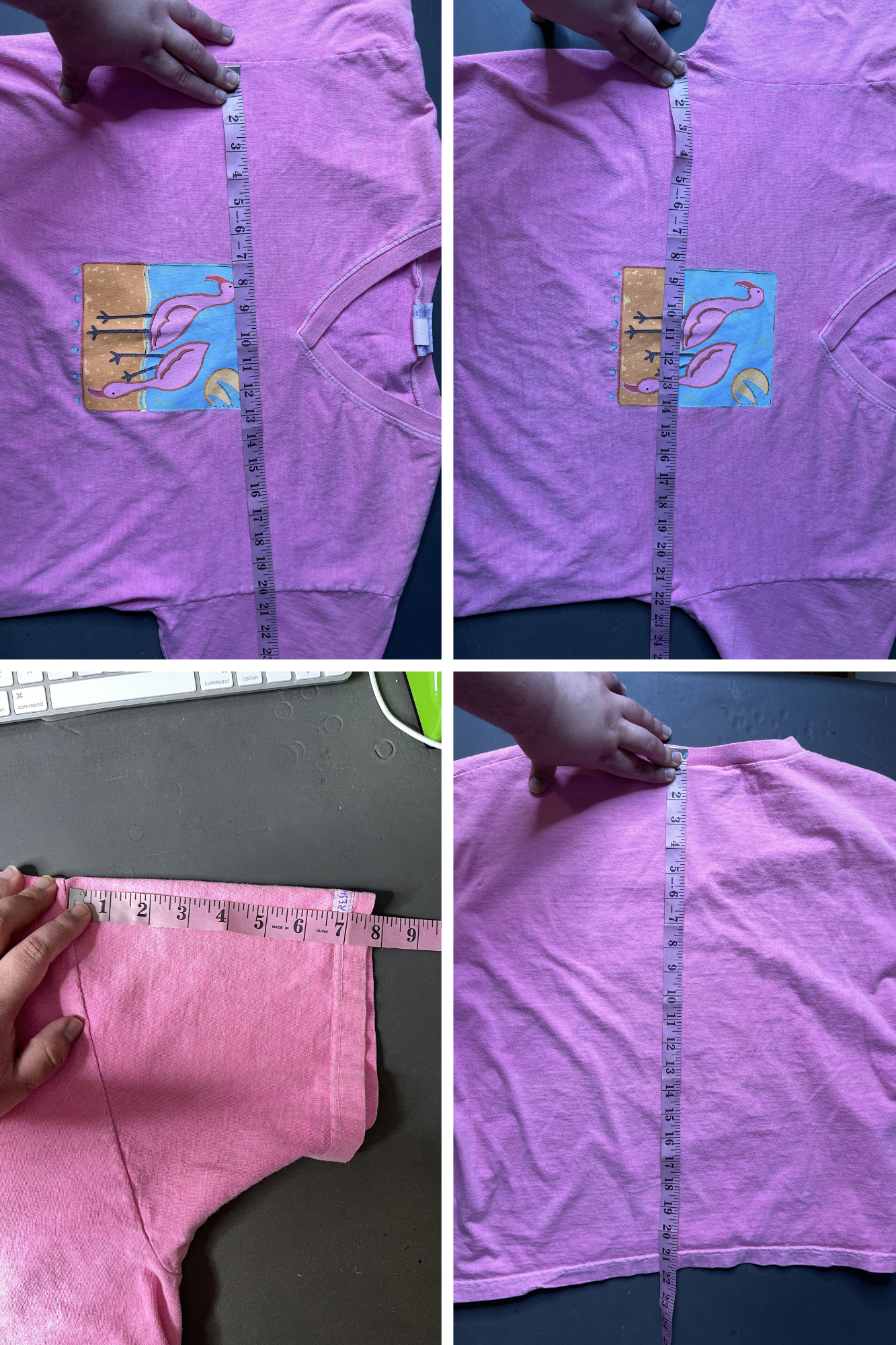 Vintage 90s Pink Flamingo Neon Pink Graphic Tee Sz "OS" S-XL