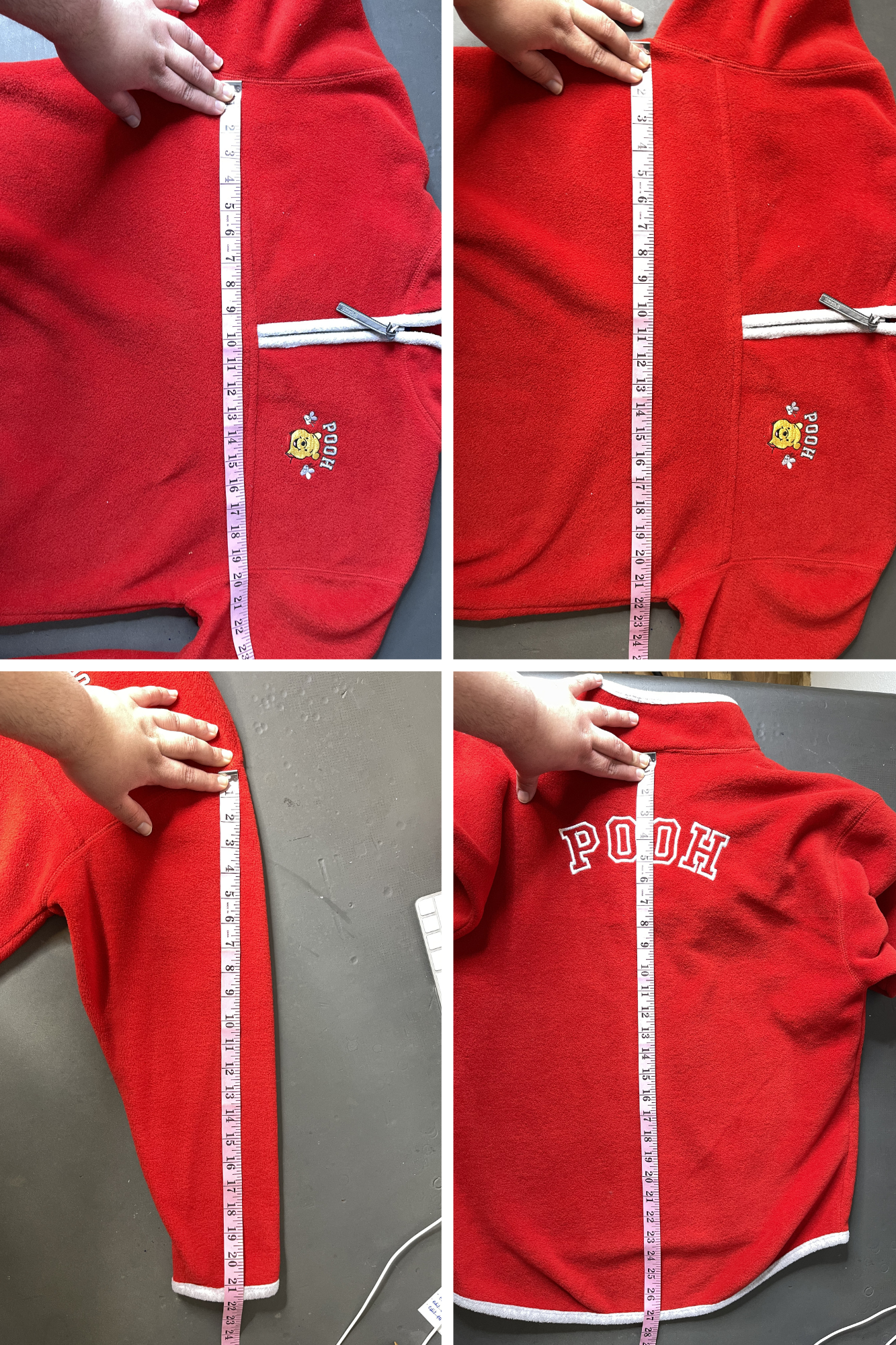 Vintage Red Fleece Winnie The Pooh Pullover Oversized Sweater Sz S