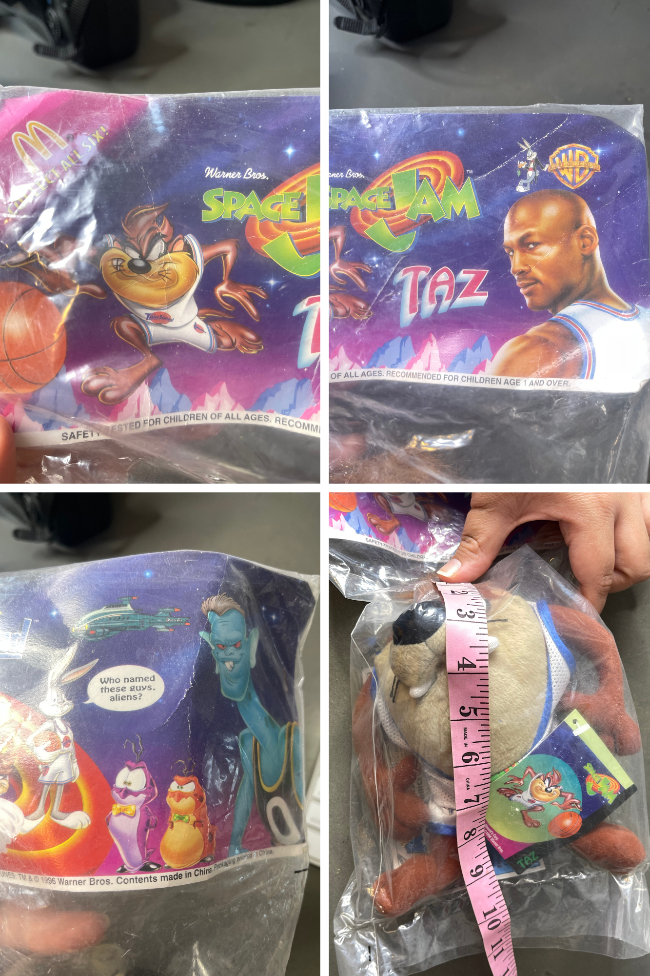 Vintage 90s Space Jam Taz Deadstock Plush