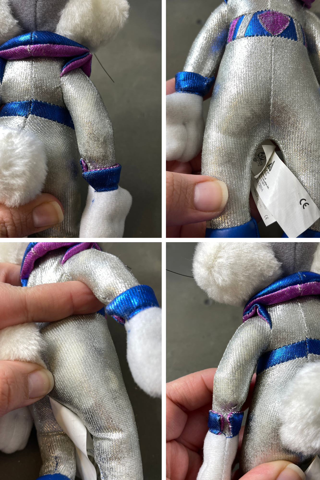 Vintage 90s Bugs Bunny Silver Space Suit Deadstock Plush
