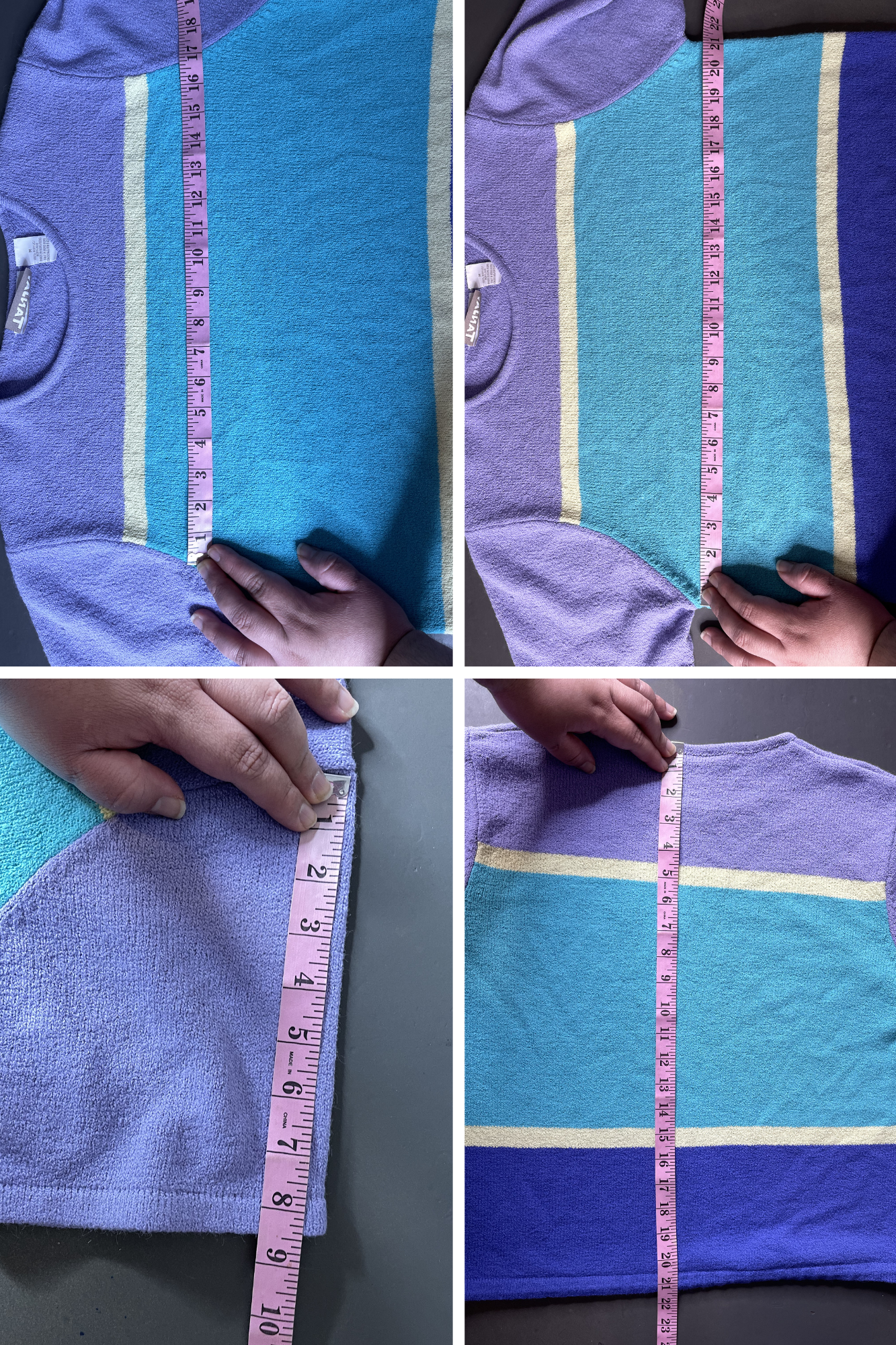 Vintage 90s Colorblock Oversized Knit Top Sz M