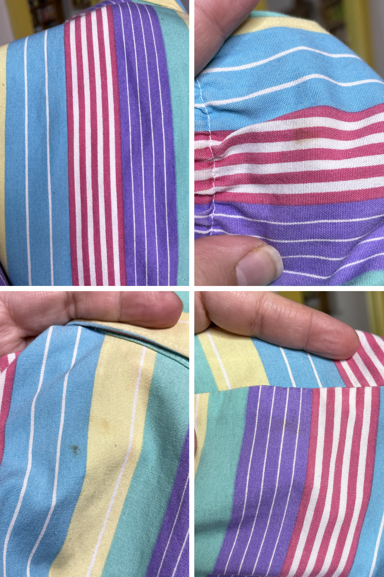 Vintage 90s Rainbow Pastel Striped Light Weight Jacket Sz L