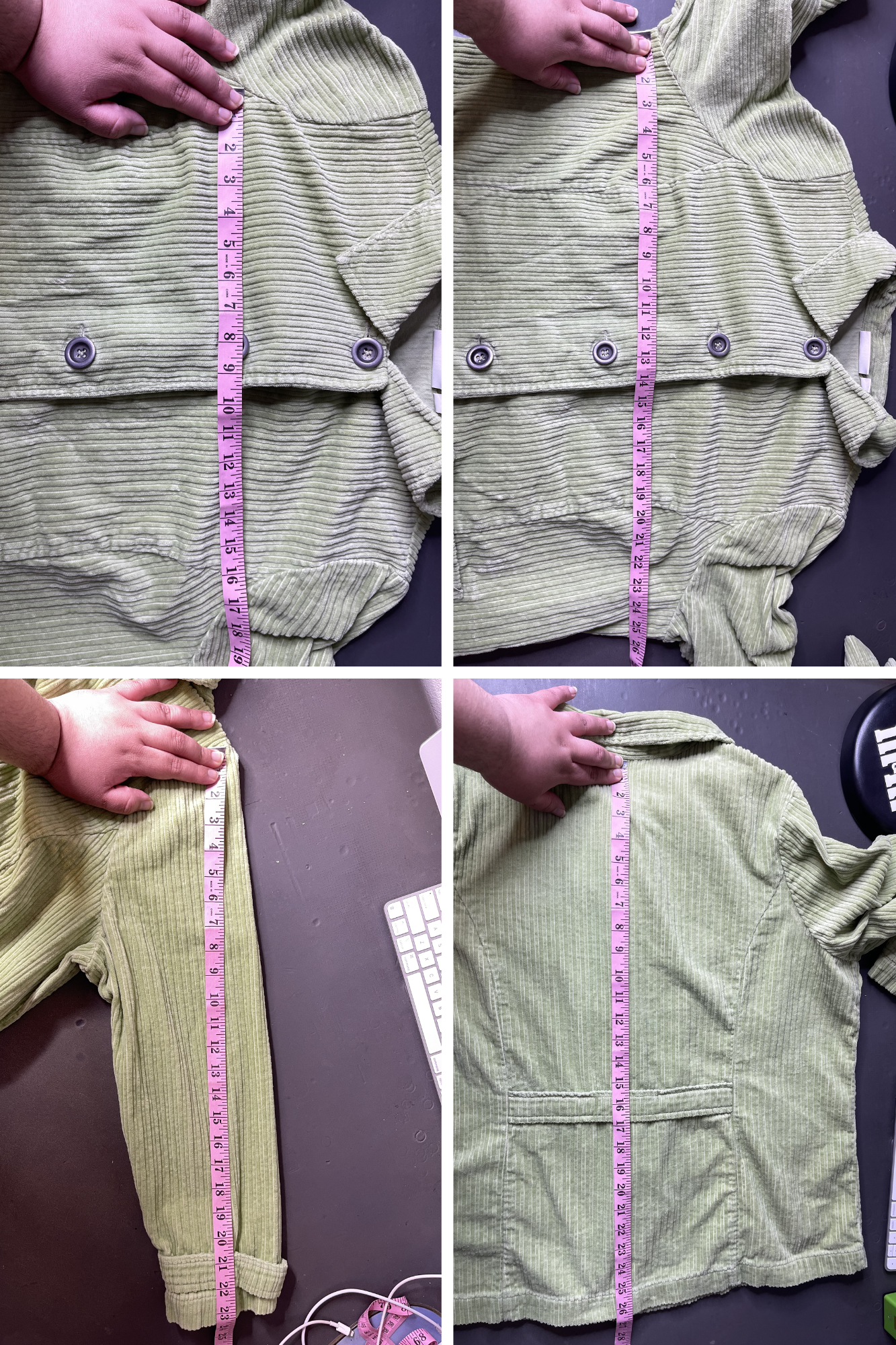 2000s Apple Green Corduroy Jacket Sz XXL