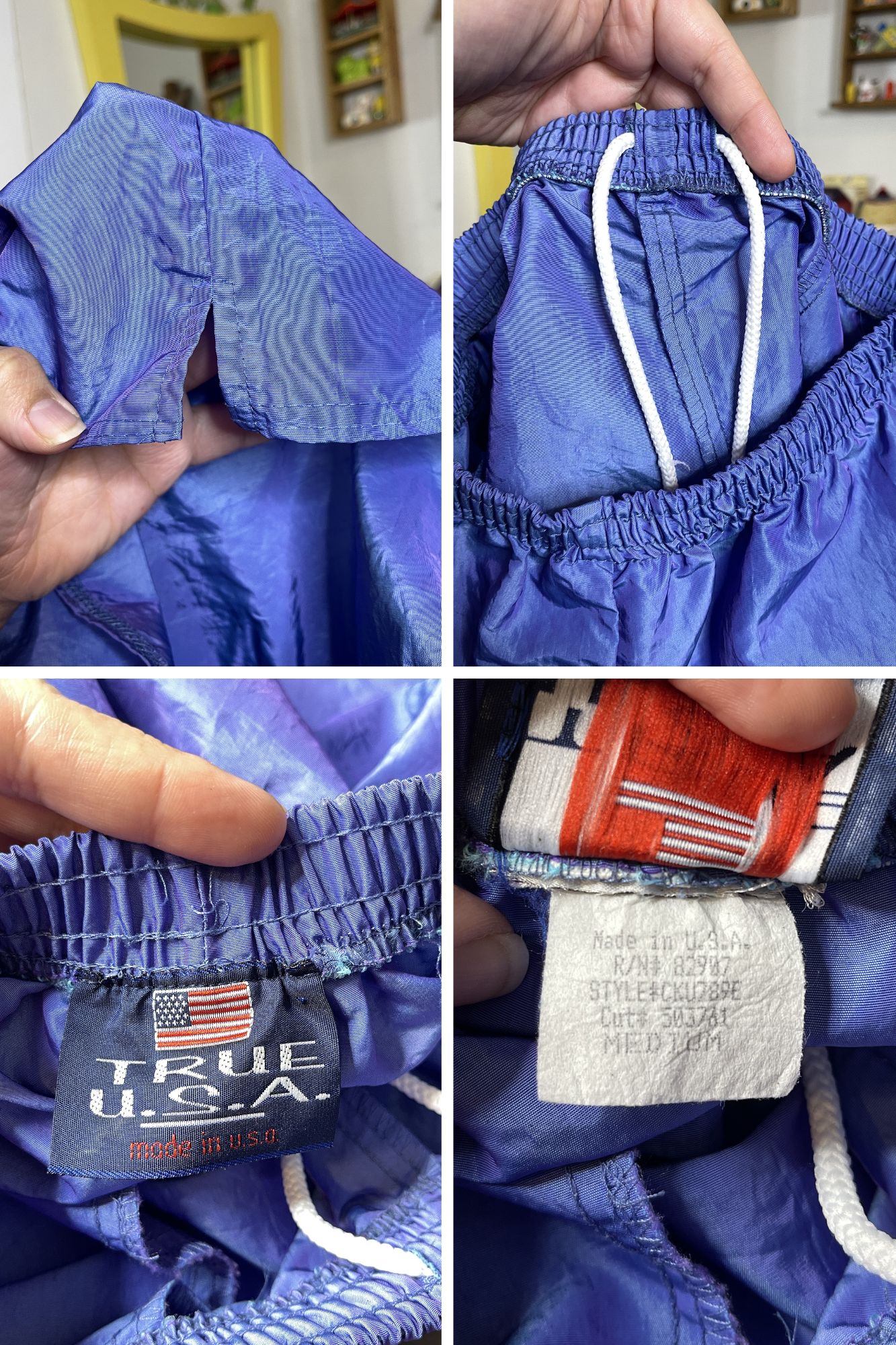 Vintage Duo Chrome Iridescent Windbreaker Shorts Sz M
