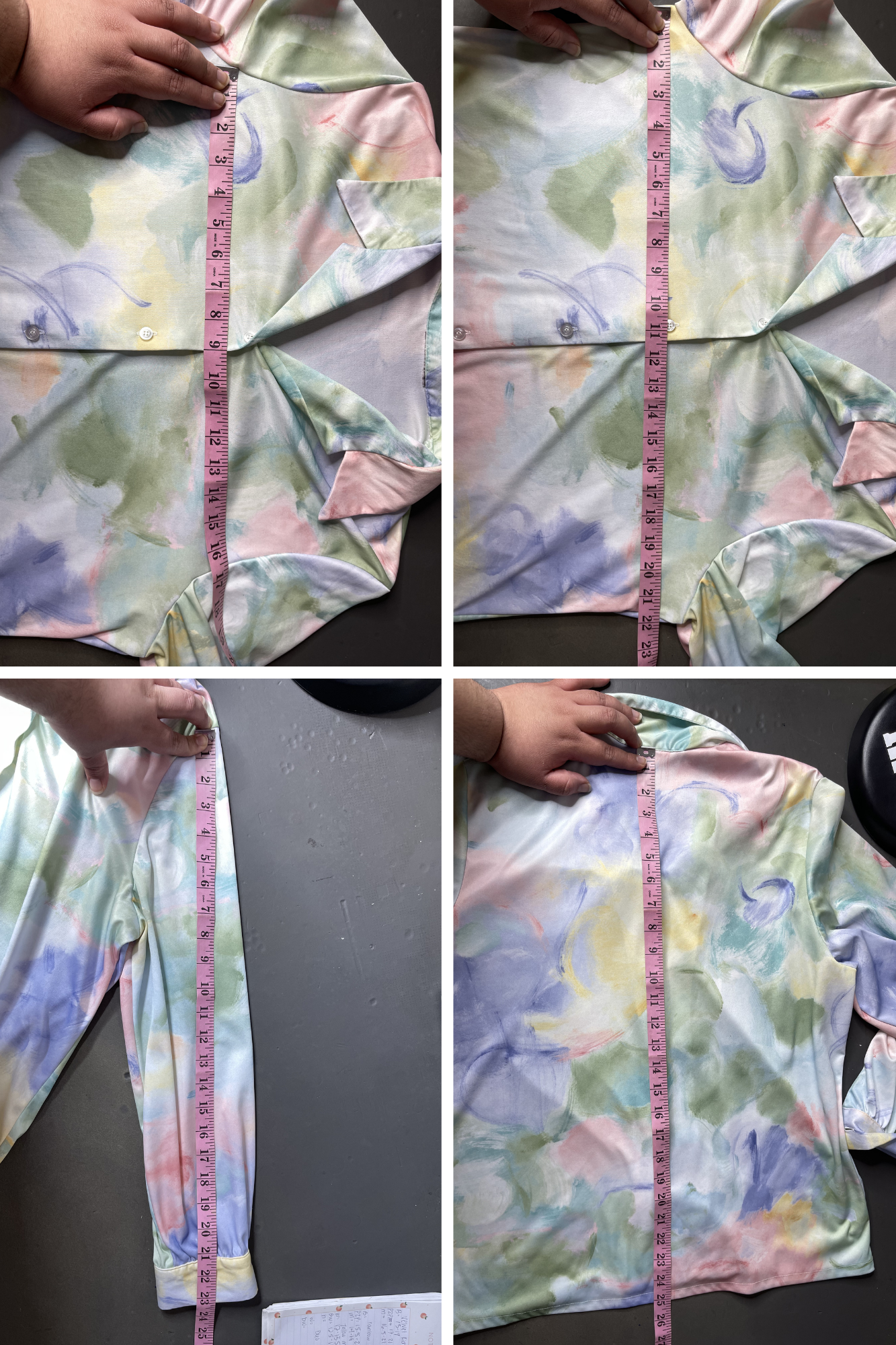 Vintage Watercolor Pastel Button Down Blouse Sz L/XL