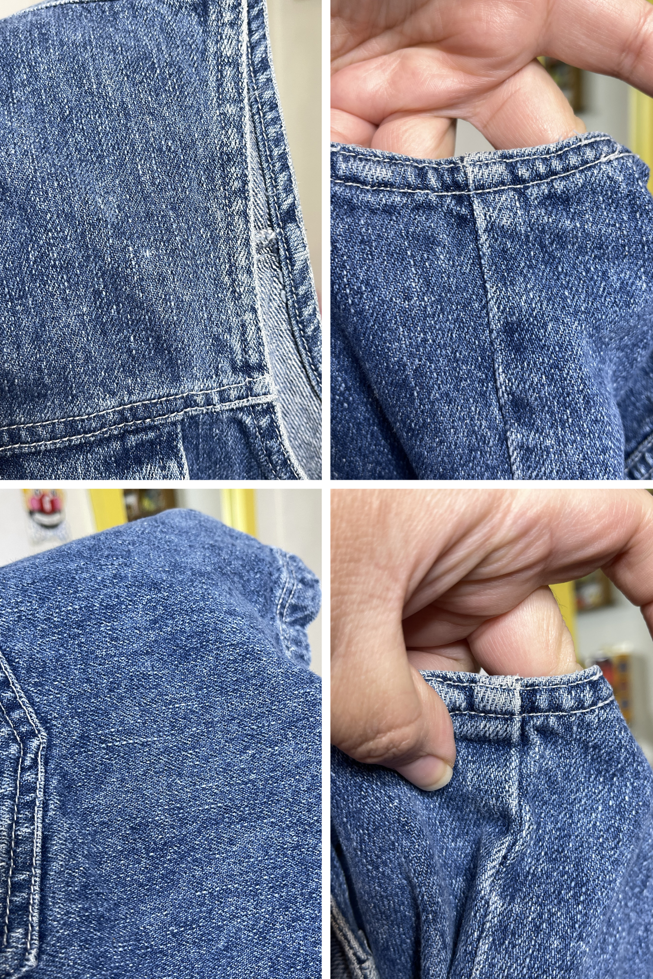 Vintage 90s Retro Denim Collared Vest Style Romper Sz M