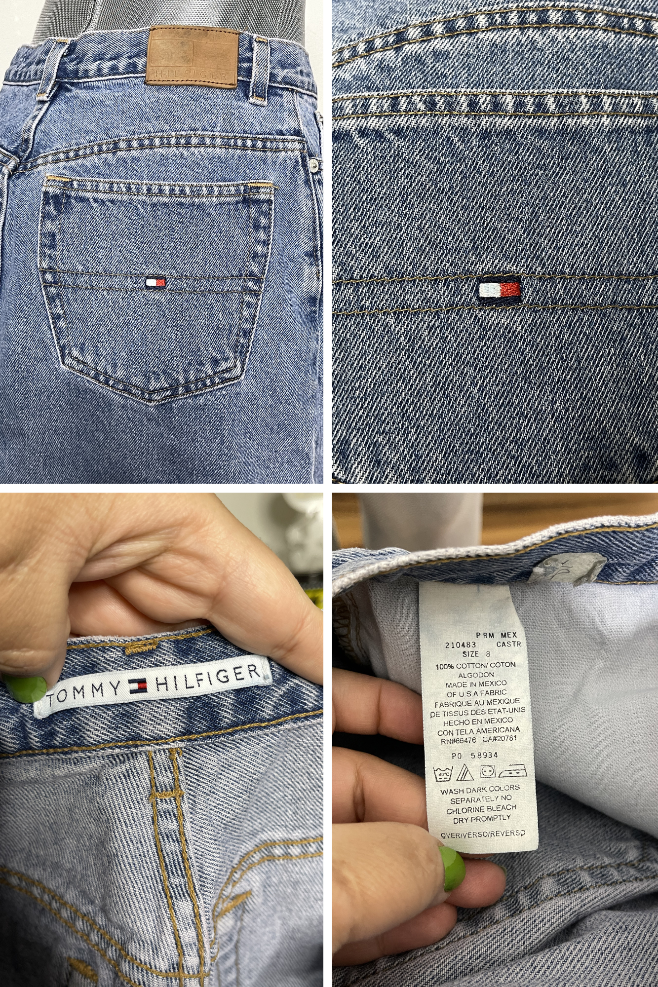 Vintage 2000s Tommy Hilfiger Denim Skirt Sz 8