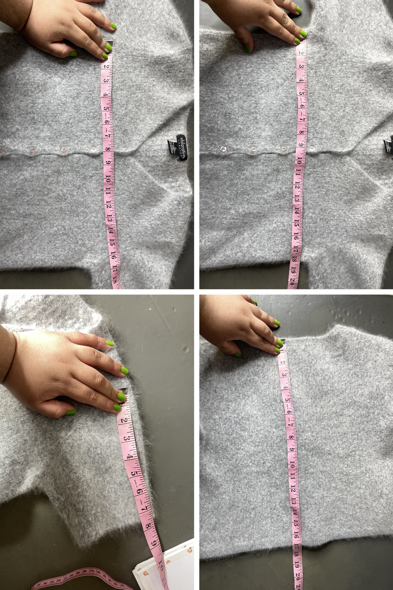 2000s Gray Fuzzy Angora Knit Short Sleeve Cropped Cardigan Sz M