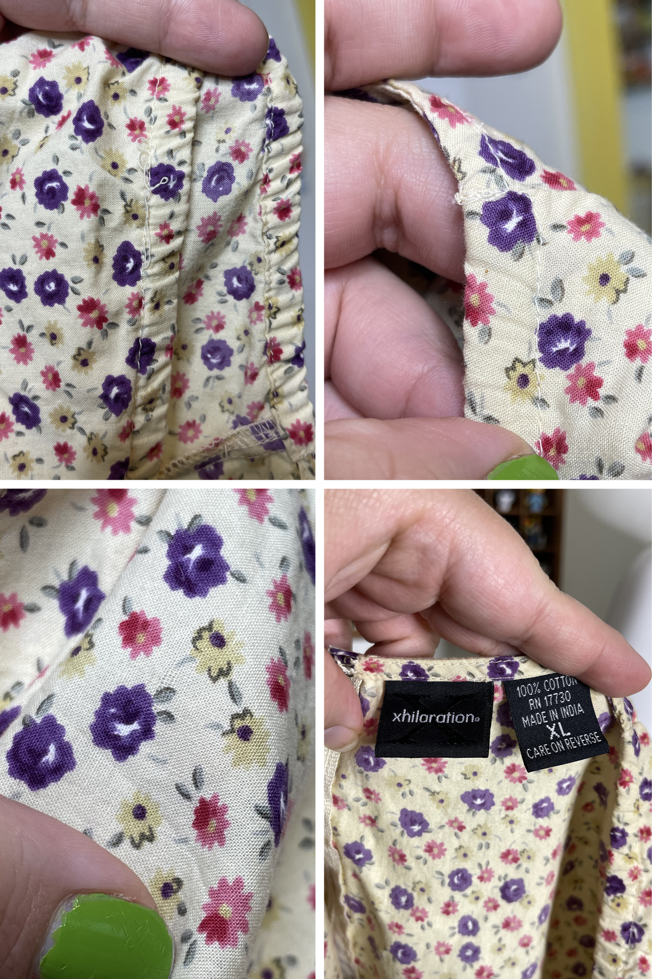 2000s Light Yellow Flower Print Baby Doll Midi Dress Sz XL