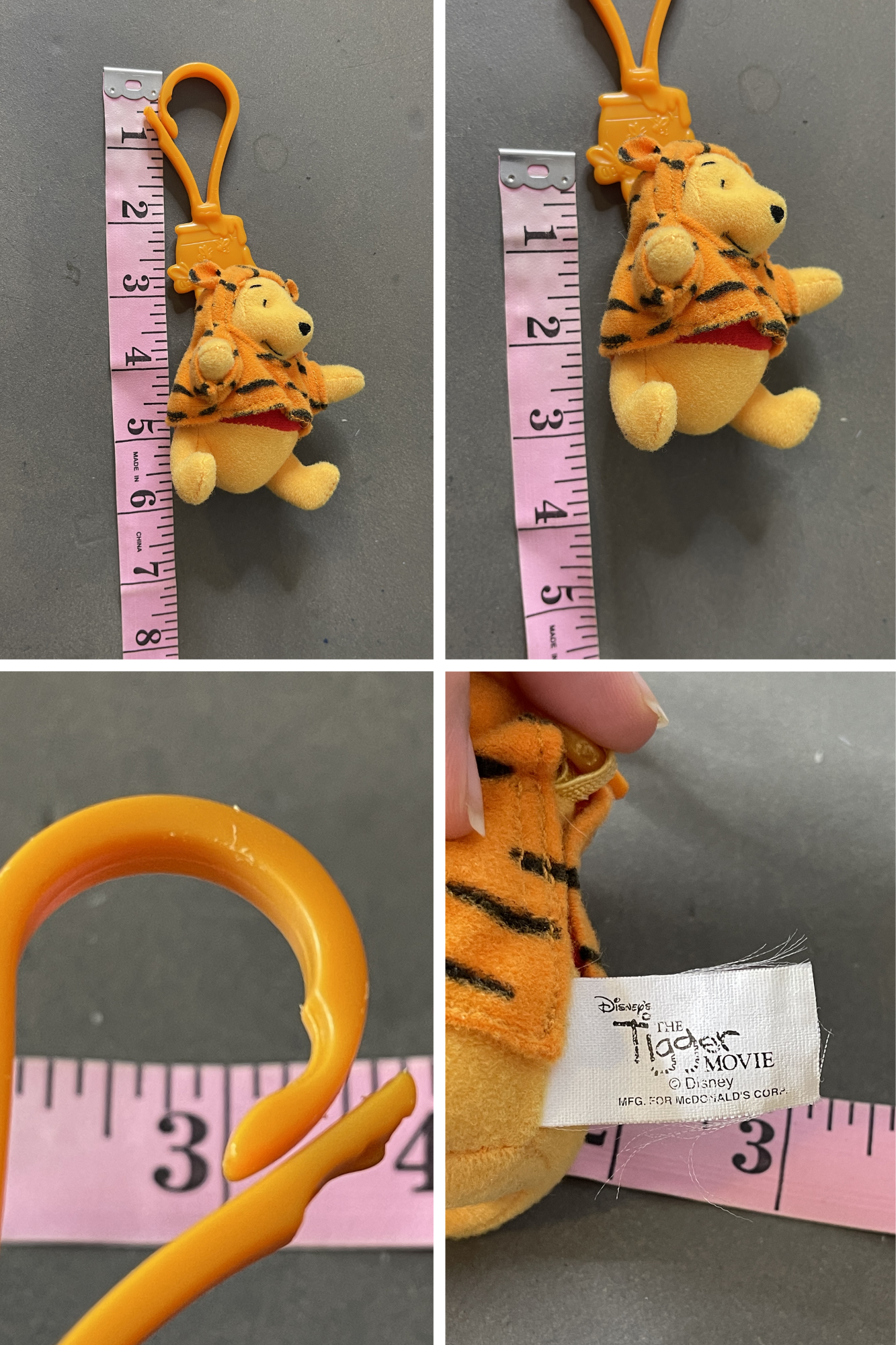 Vintage 2000s Pooh The Tigger Movie Plush Keychain