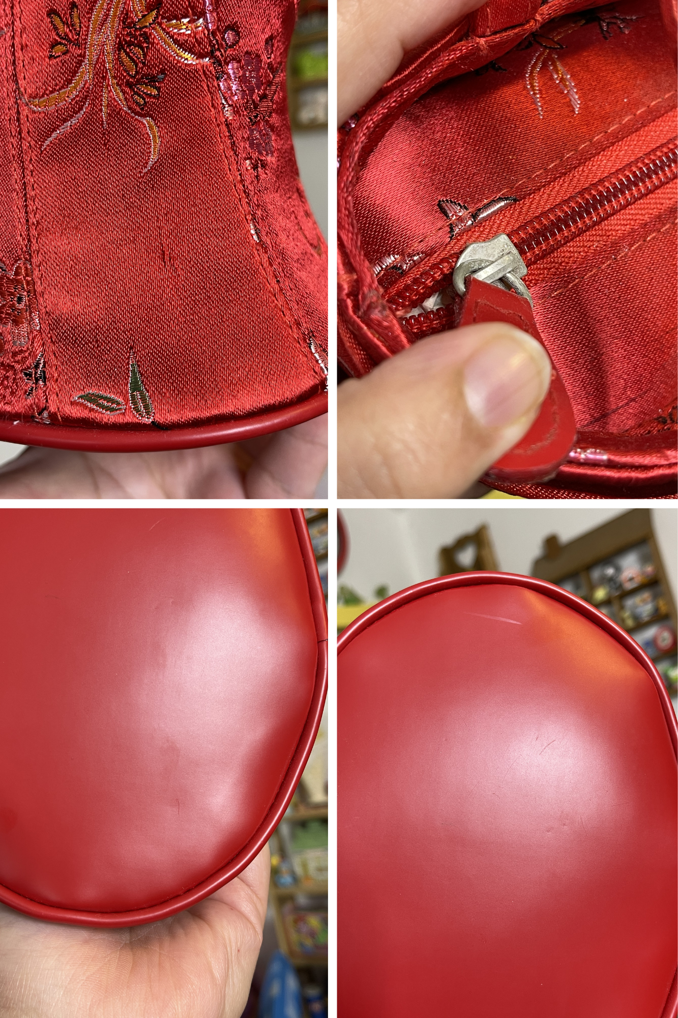 2000s Deadstock Red Floral Bustier Purse (A)