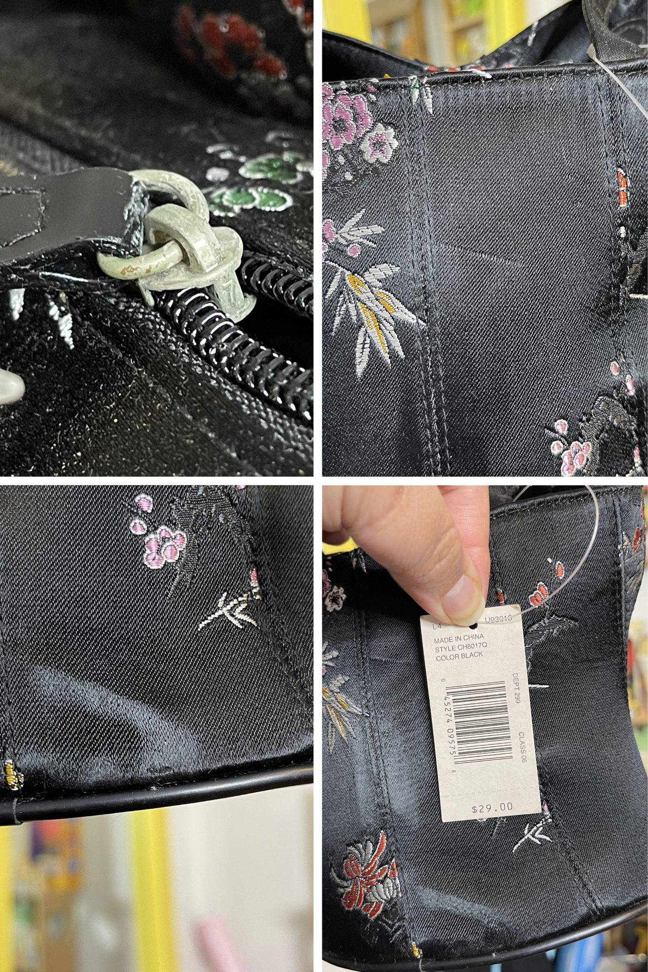 2000s Deadstock Black Floral Bustier Purse