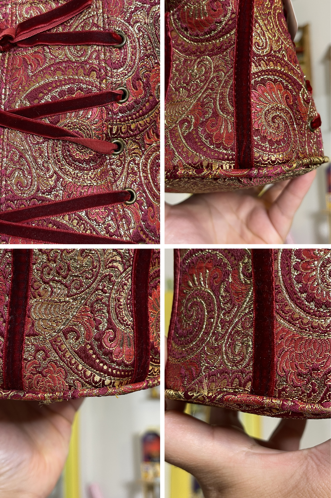 Y2K Deadstock Velvet Renaissance Style Bustier Corset Purse (C)