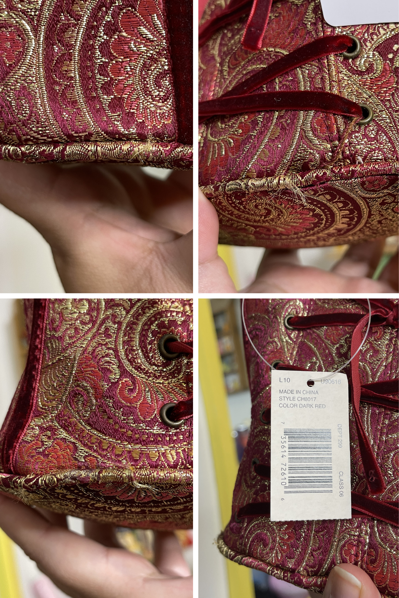 Y2K Deadstock Velvet Renaissance Style Bustier Corset Purse (B)