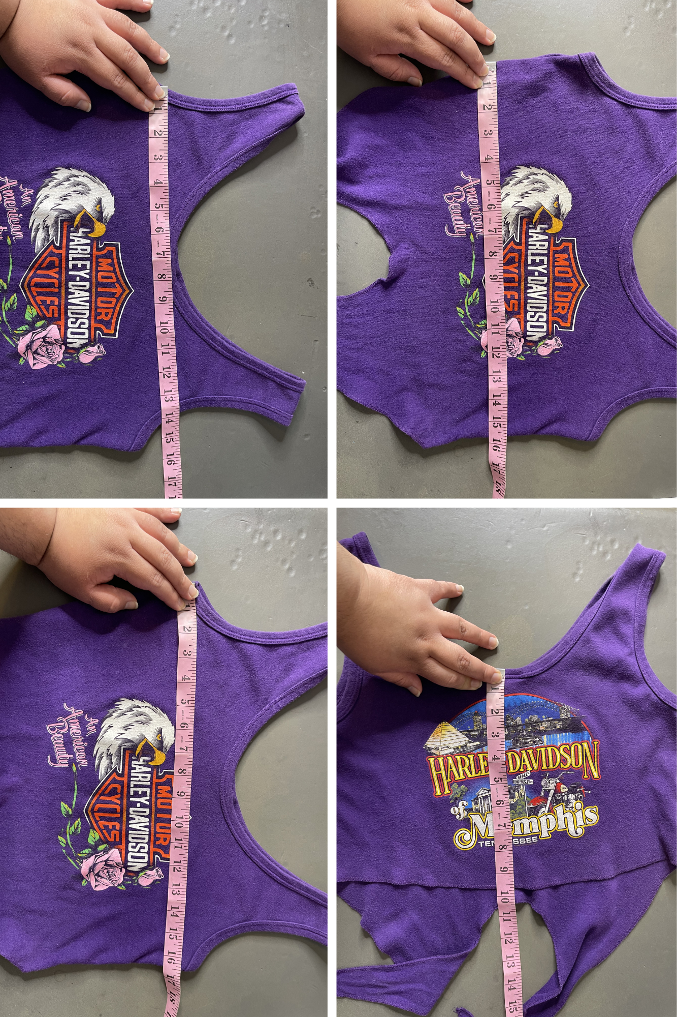 Vintage Purple Harley Davidson Eagle Cropped Top Sz M
