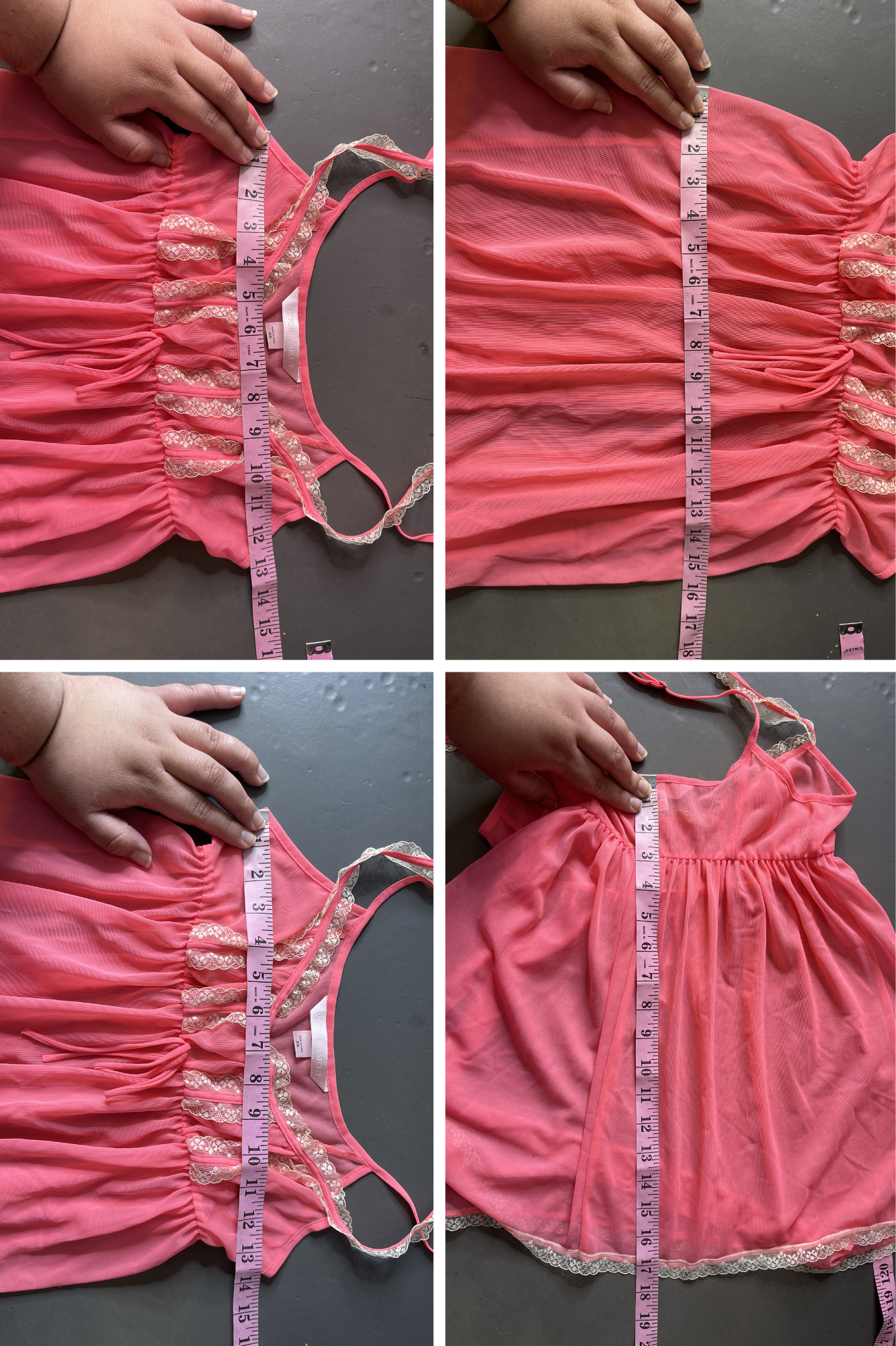 2000s Victoria's Secret Sheer Coral Pink Mesh Lingerie Top Sz XS
