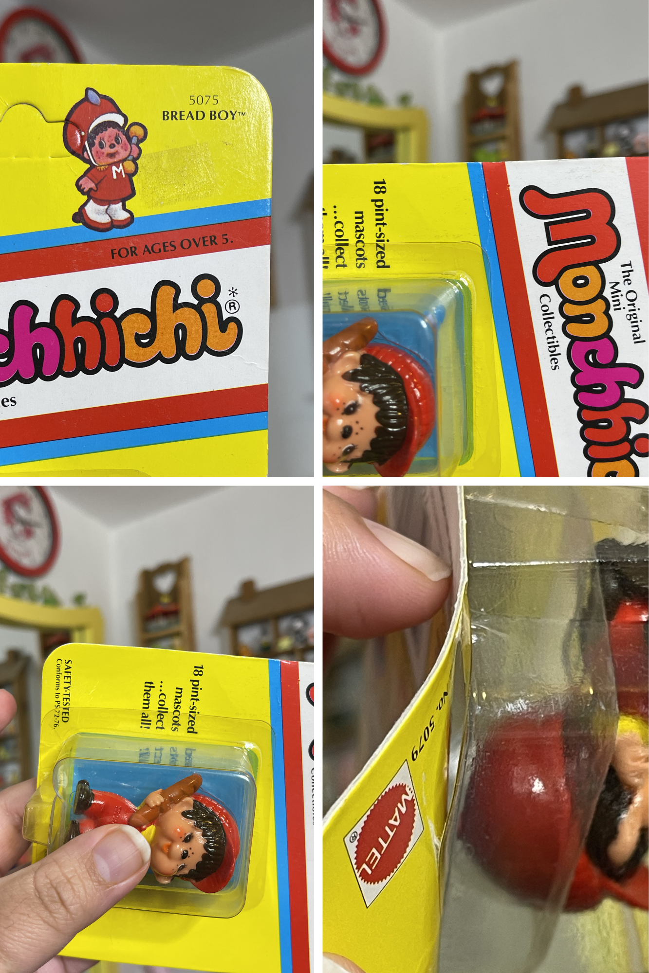 Vintage 80s Deadstock Monchhichi Collectible Trinket (Bread Boy)