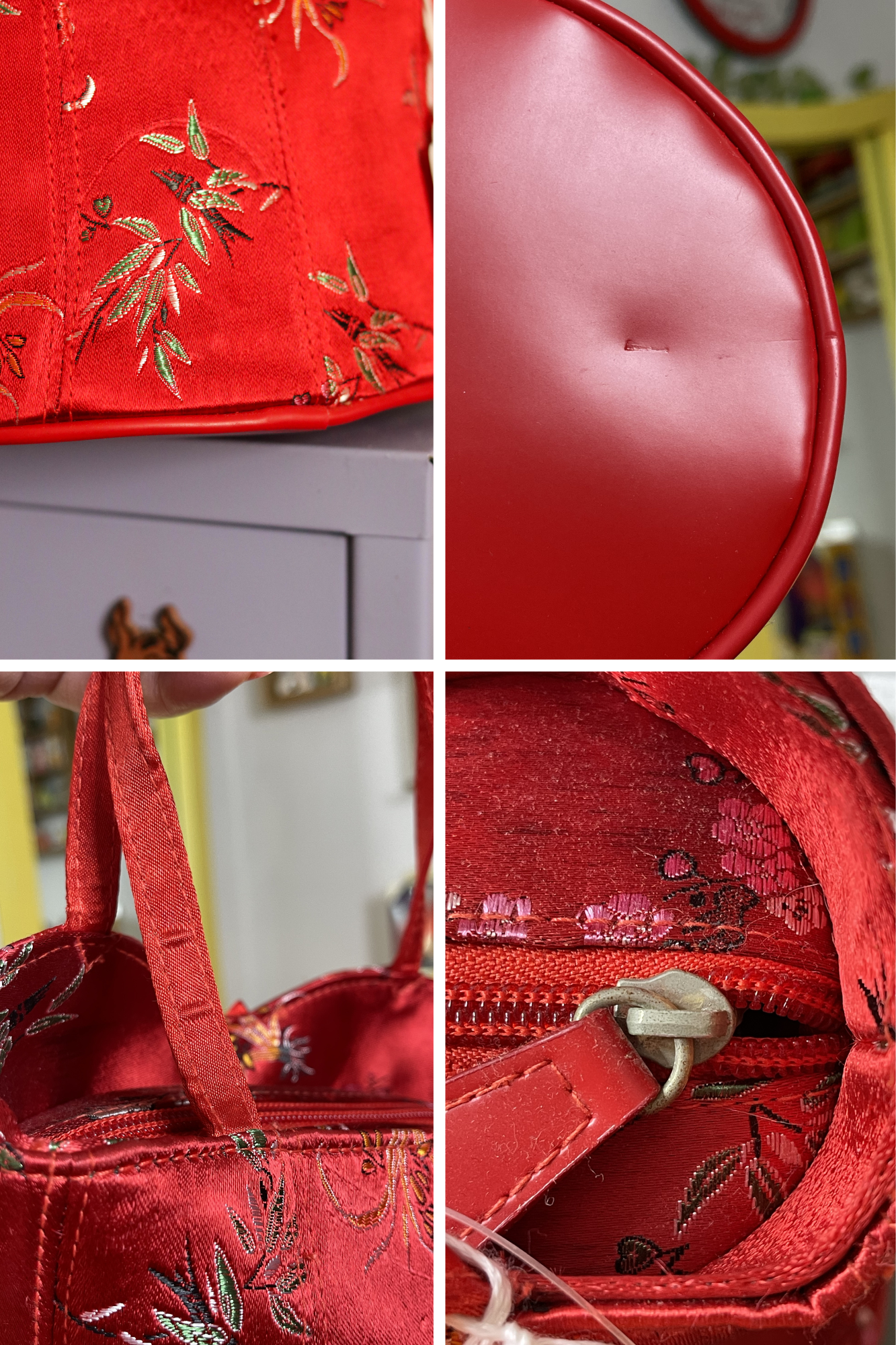 2000s Deadstock Red Floral Bustier Purse (D)