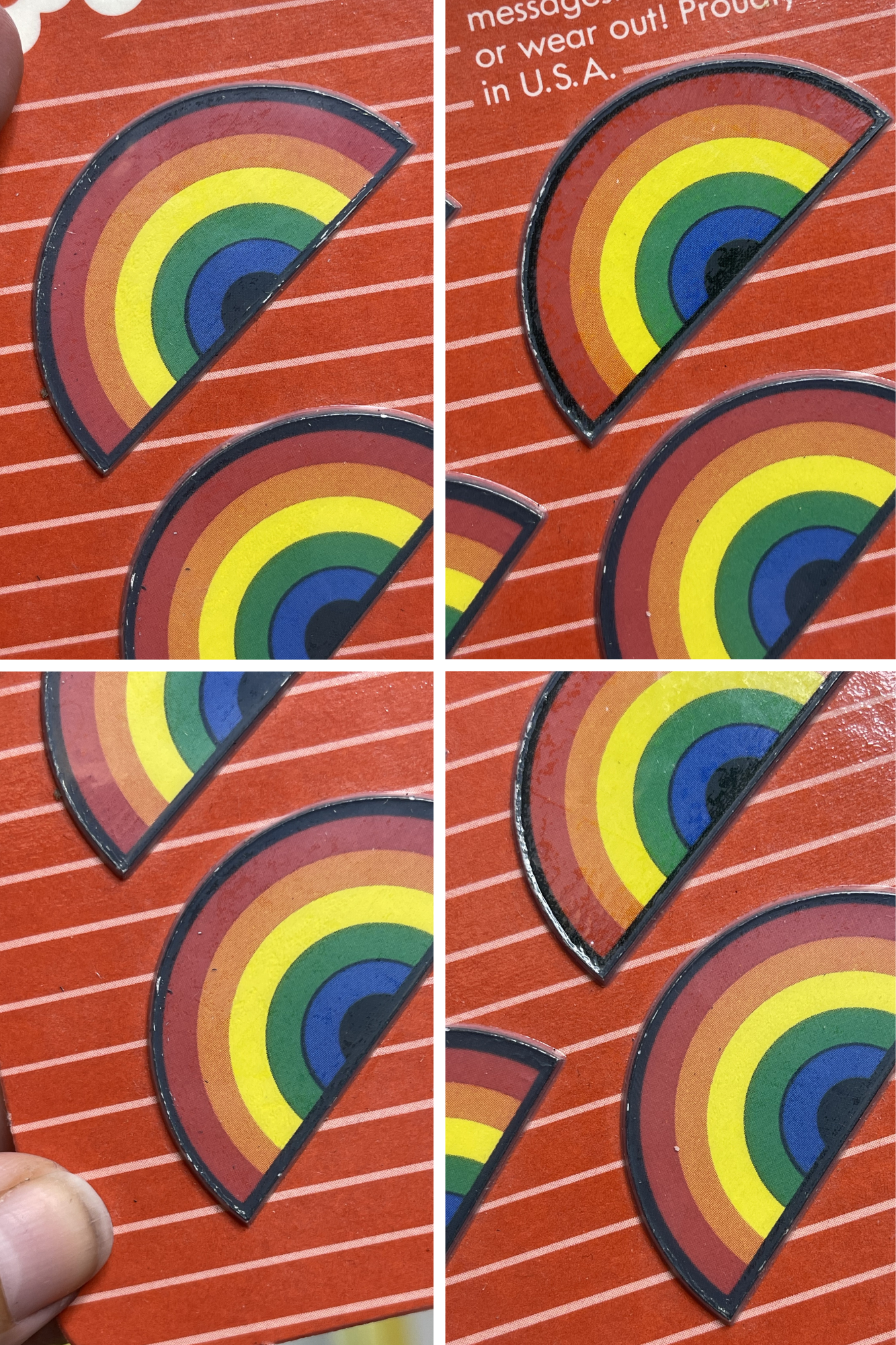 Vintage Deadstock Rainbow Magnets Note Holders (B)