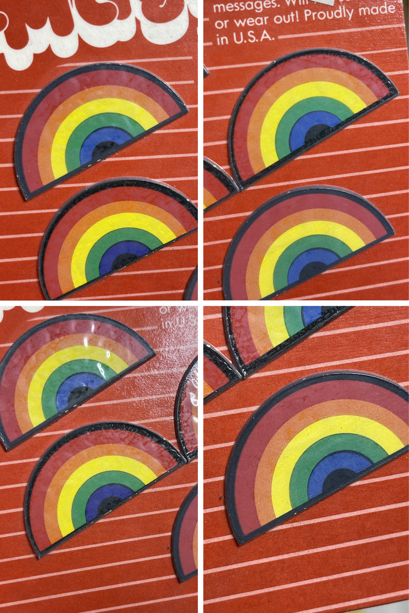 Vintage Deadstock Rainbow Magnets Note Holders (D)
